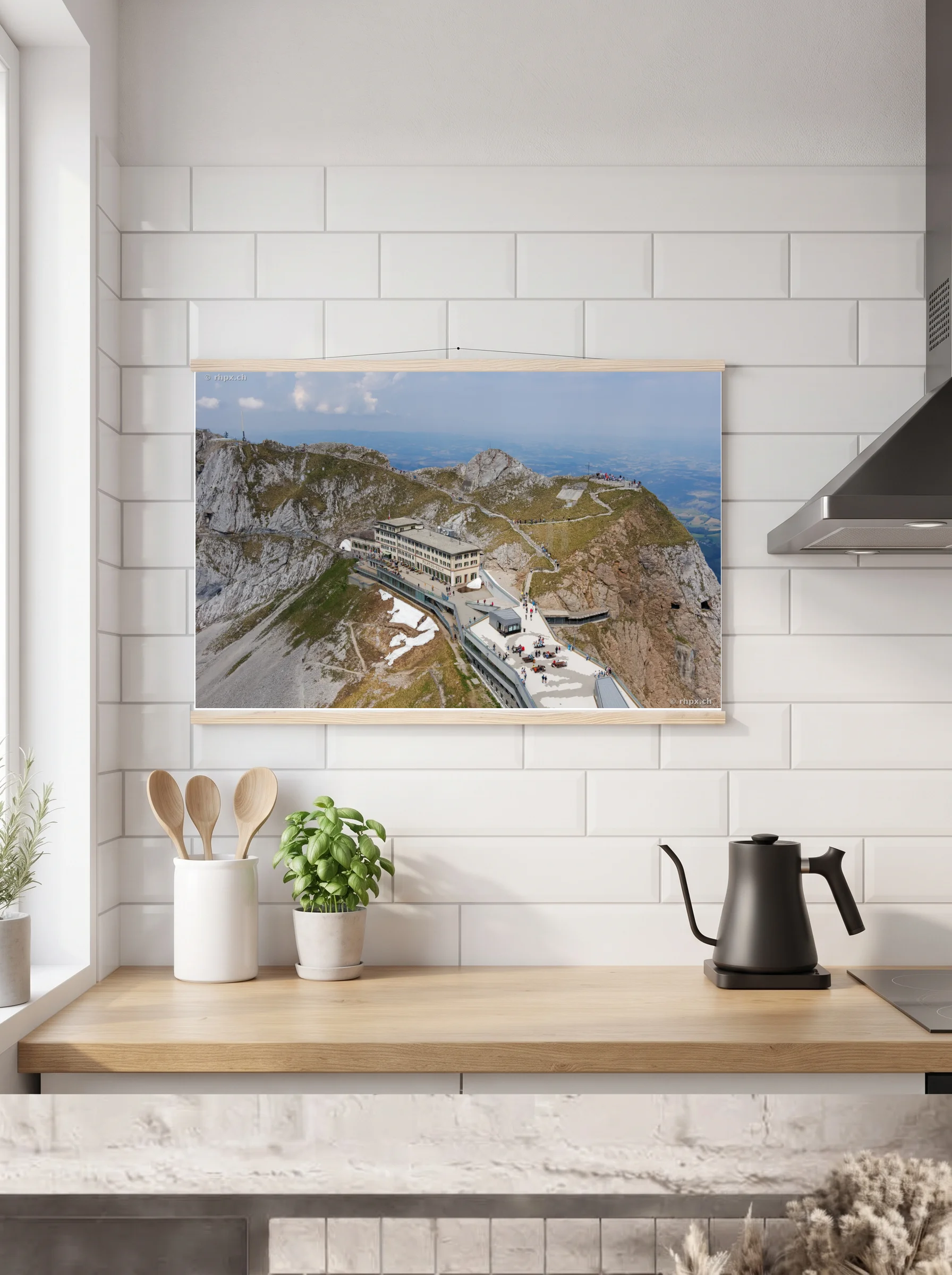 Premium-Poster mit Leisten horizontal