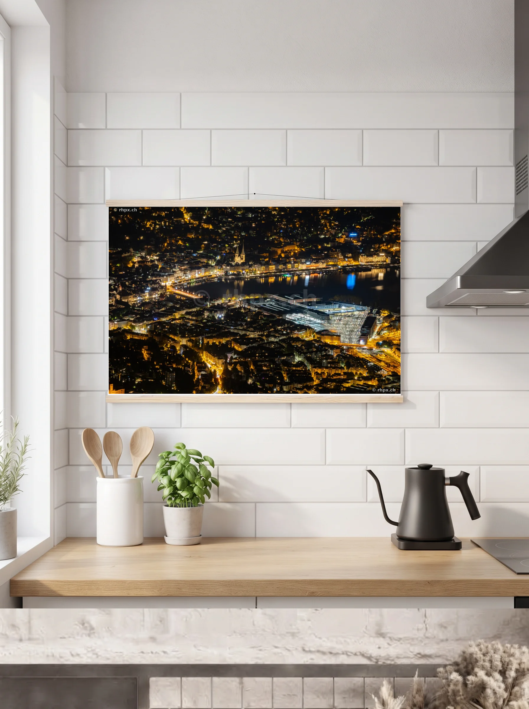 Premium-Poster mit Leisten horizontal