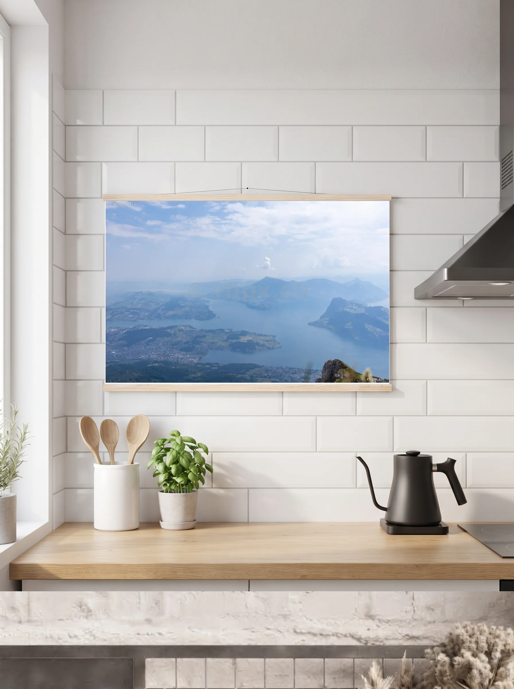 Premium-Poster mit Leisten horizontal