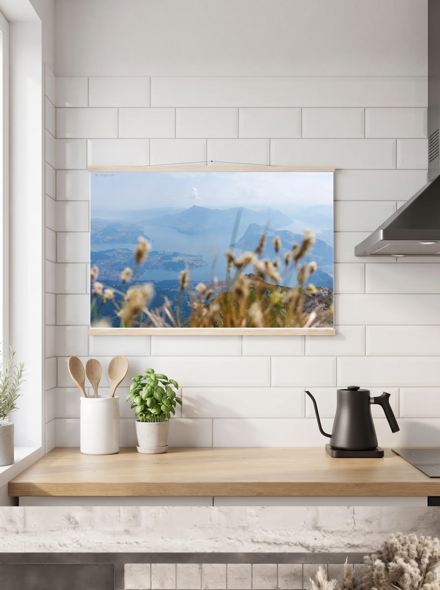 Premium-Poster mit Leisten horizontal