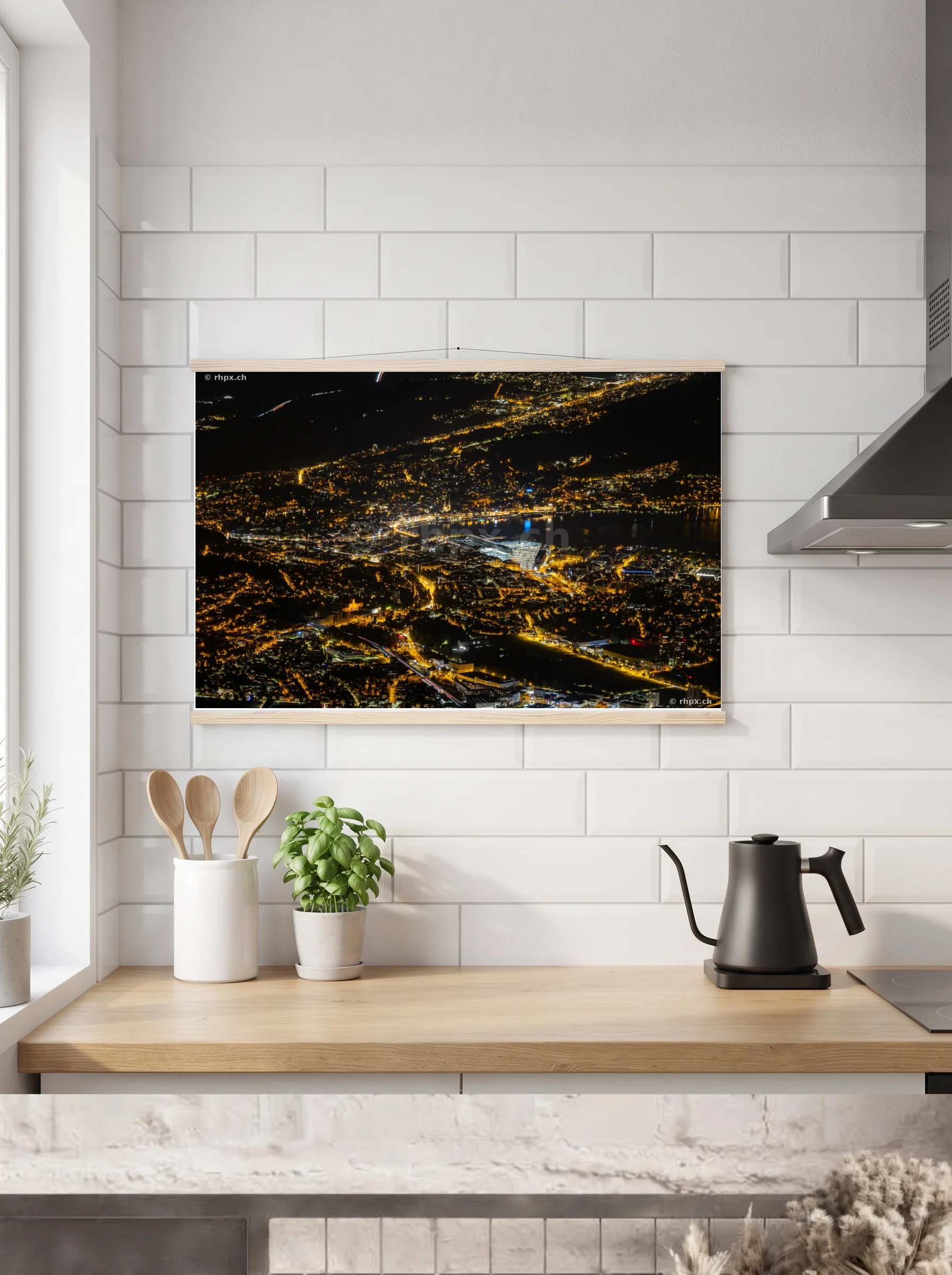 Premium-Poster mit Leisten horizontal