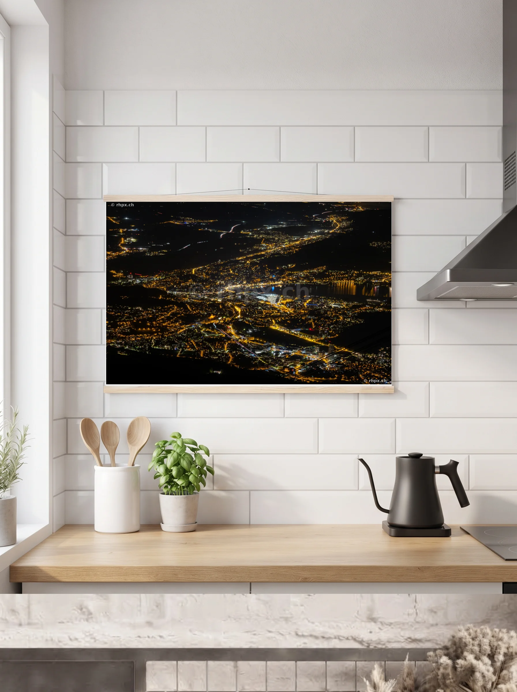 Premium-Poster mit Leisten horizontal