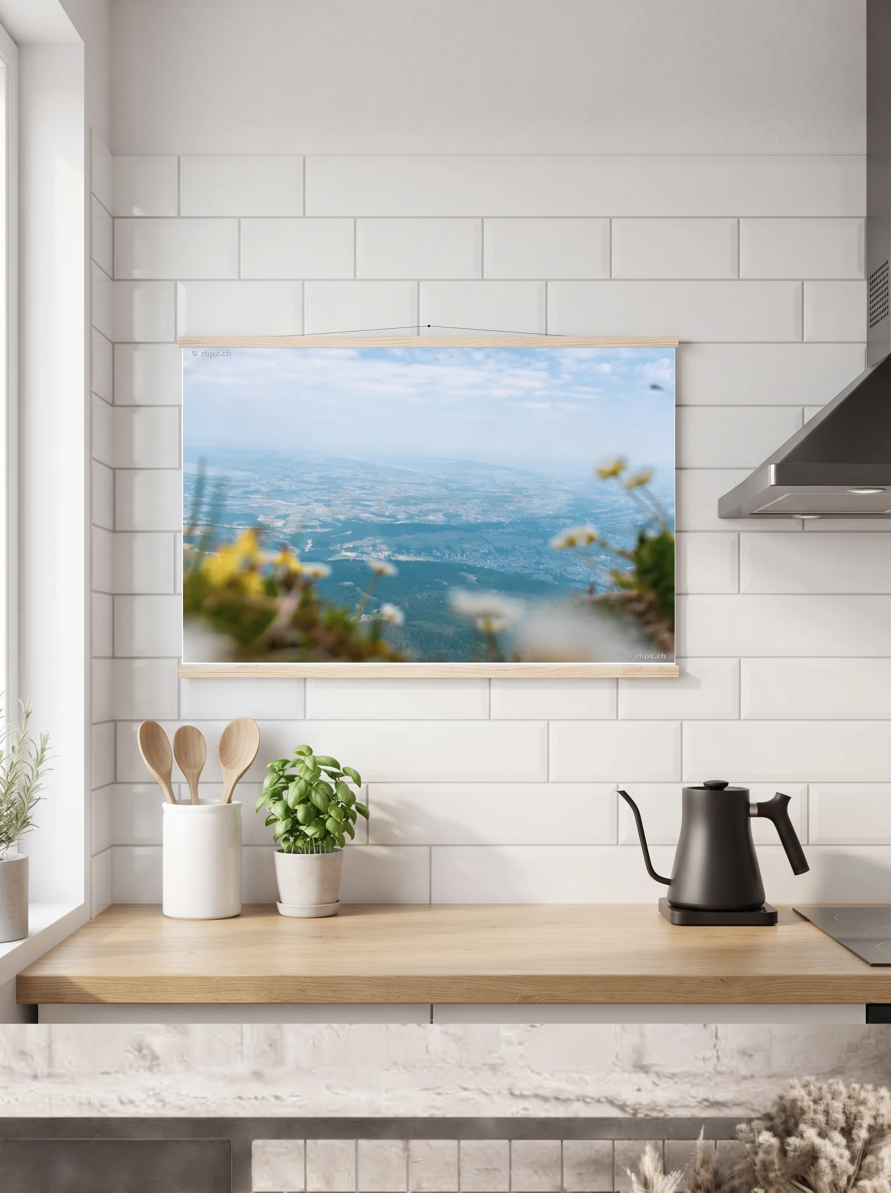 Premium-Poster mit Leisten horizontal