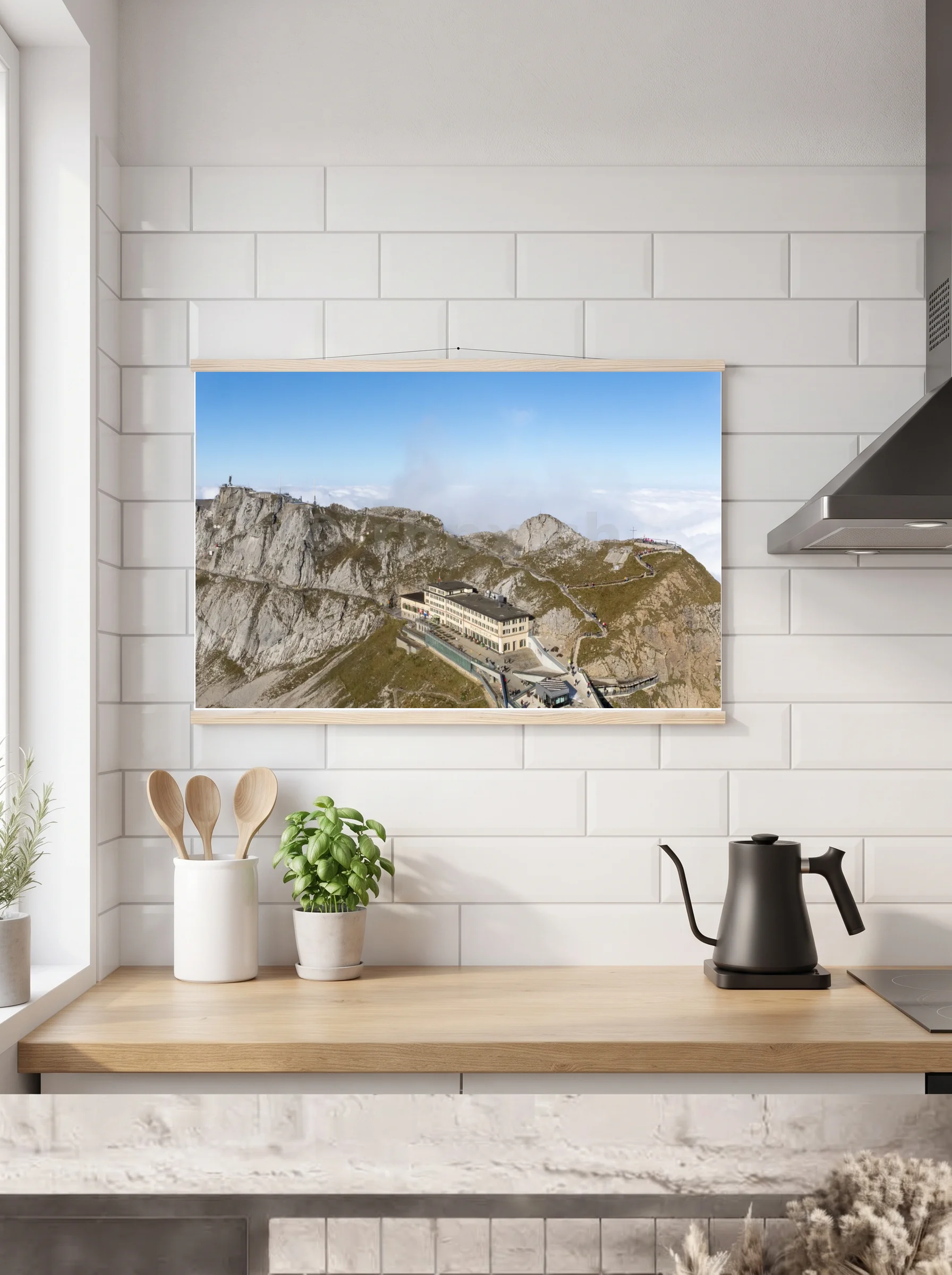 Premium-Poster mit Leisten horizontal