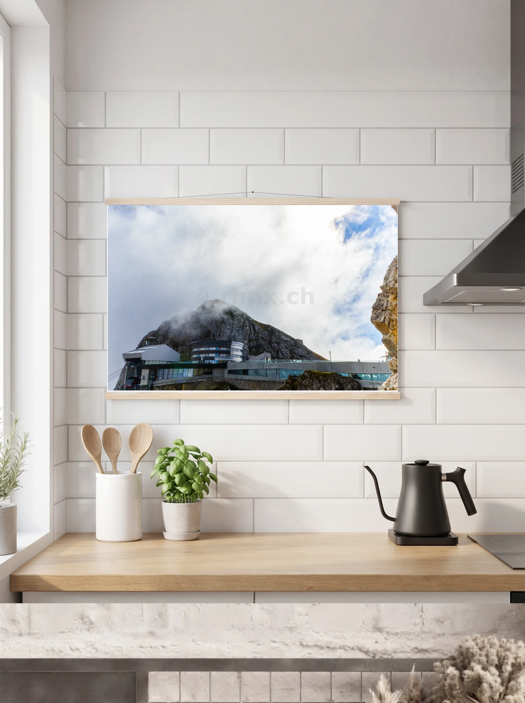 Premium-Poster mit Leisten horizontal