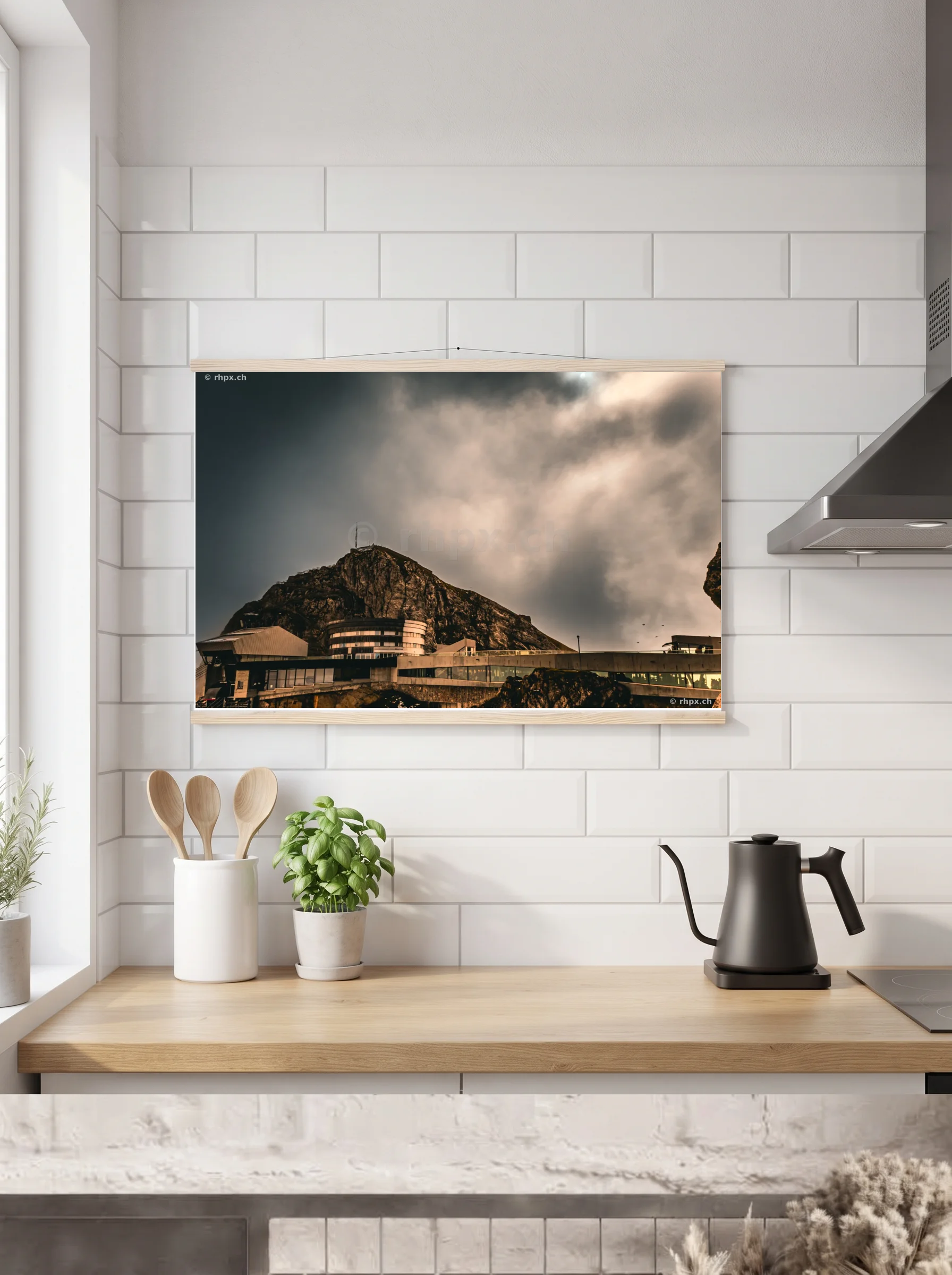 Premium-Poster mit Leisten horizontal