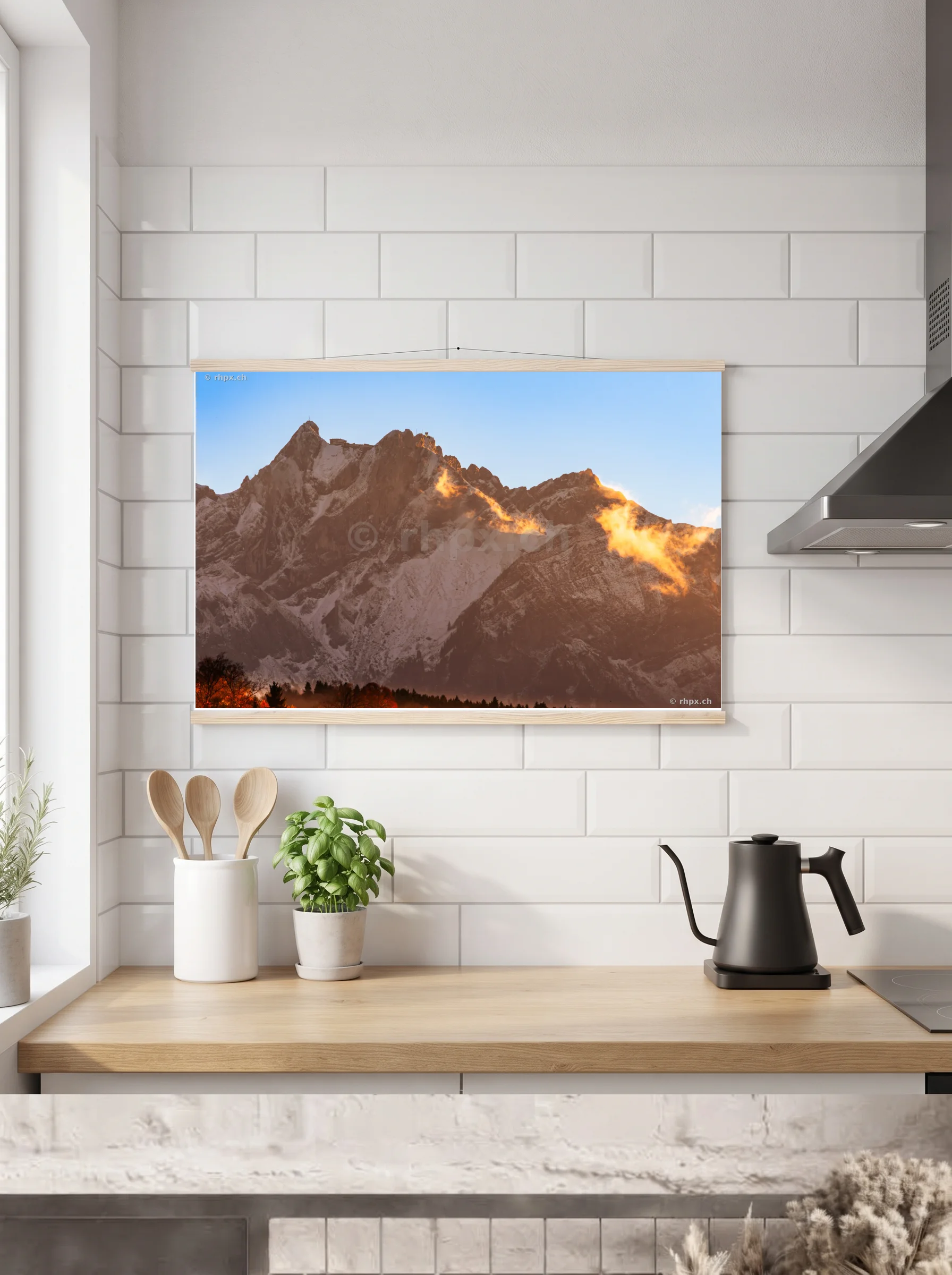 Premium-Poster mit Leisten horizontal