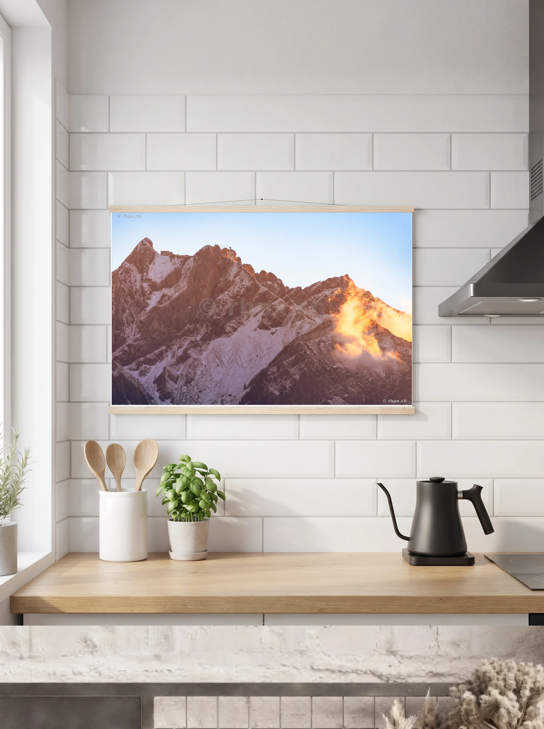 Premium-Poster mit Leisten horizontal