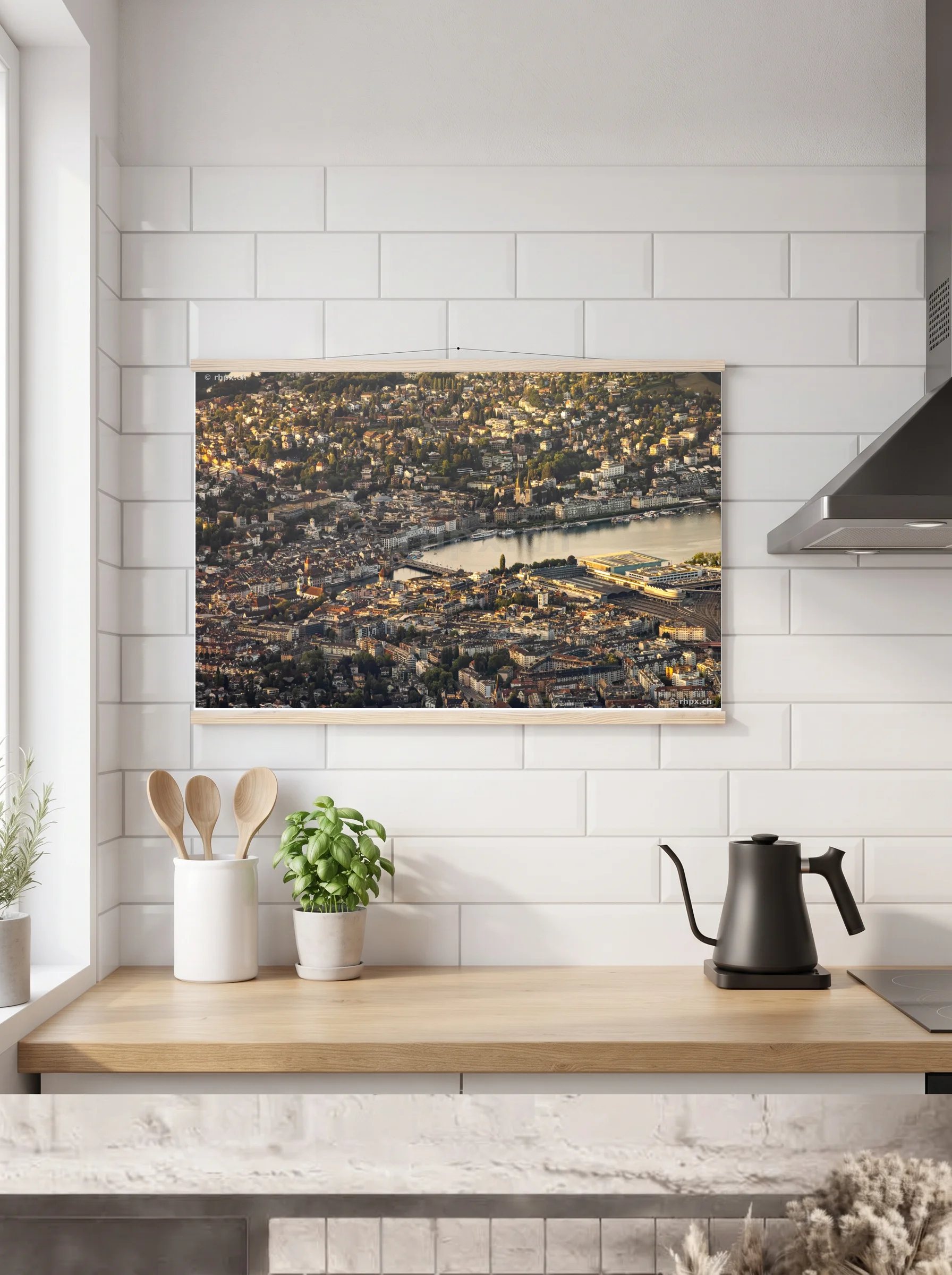 Premium-Poster mit Leisten horizontal