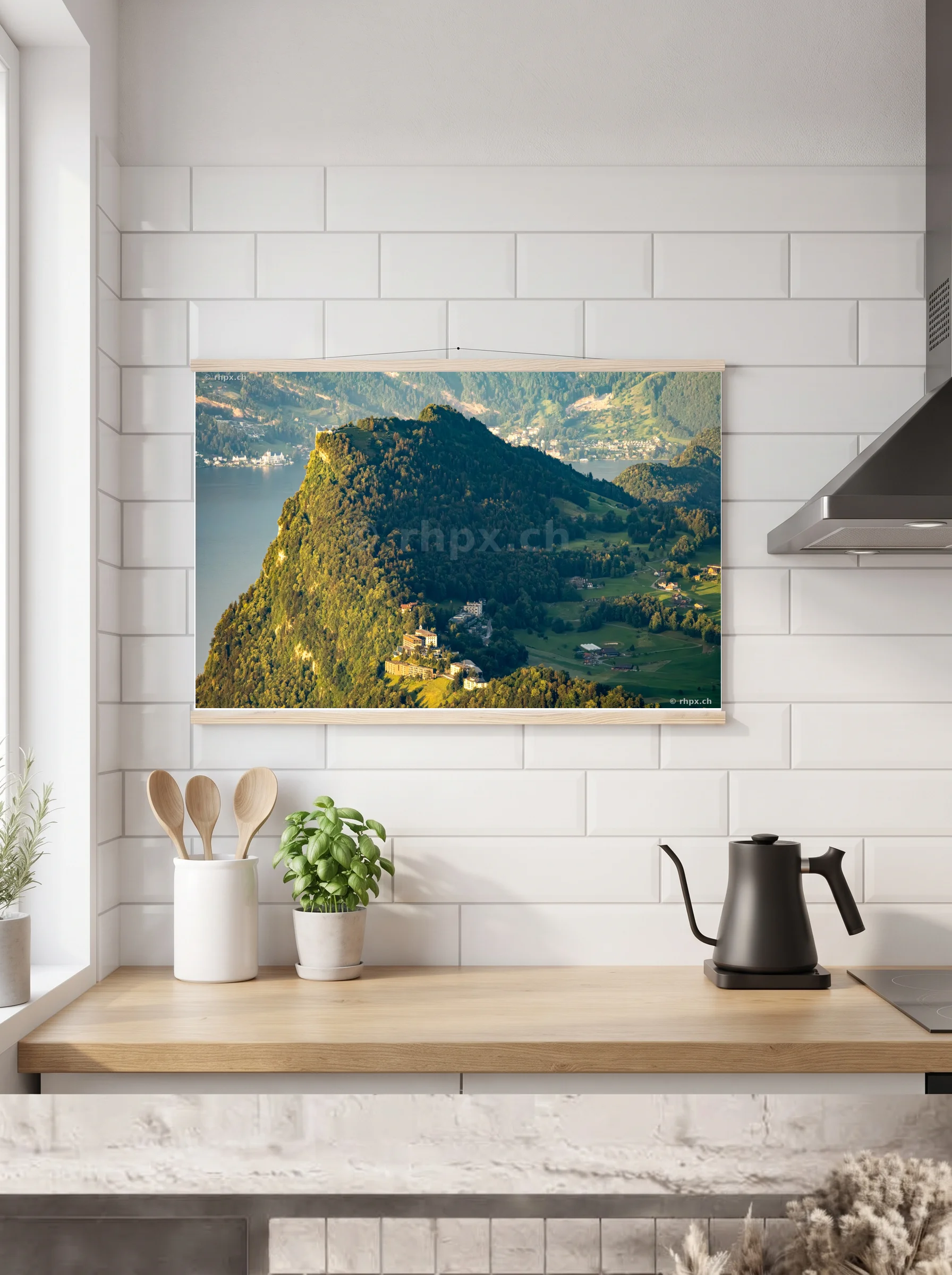 Premium-Poster mit Leisten horizontal