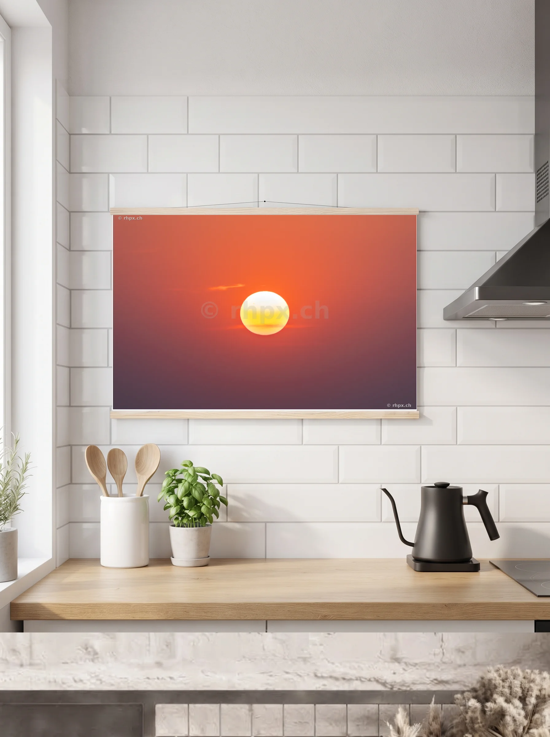 Premium-Poster mit Leisten horizontal