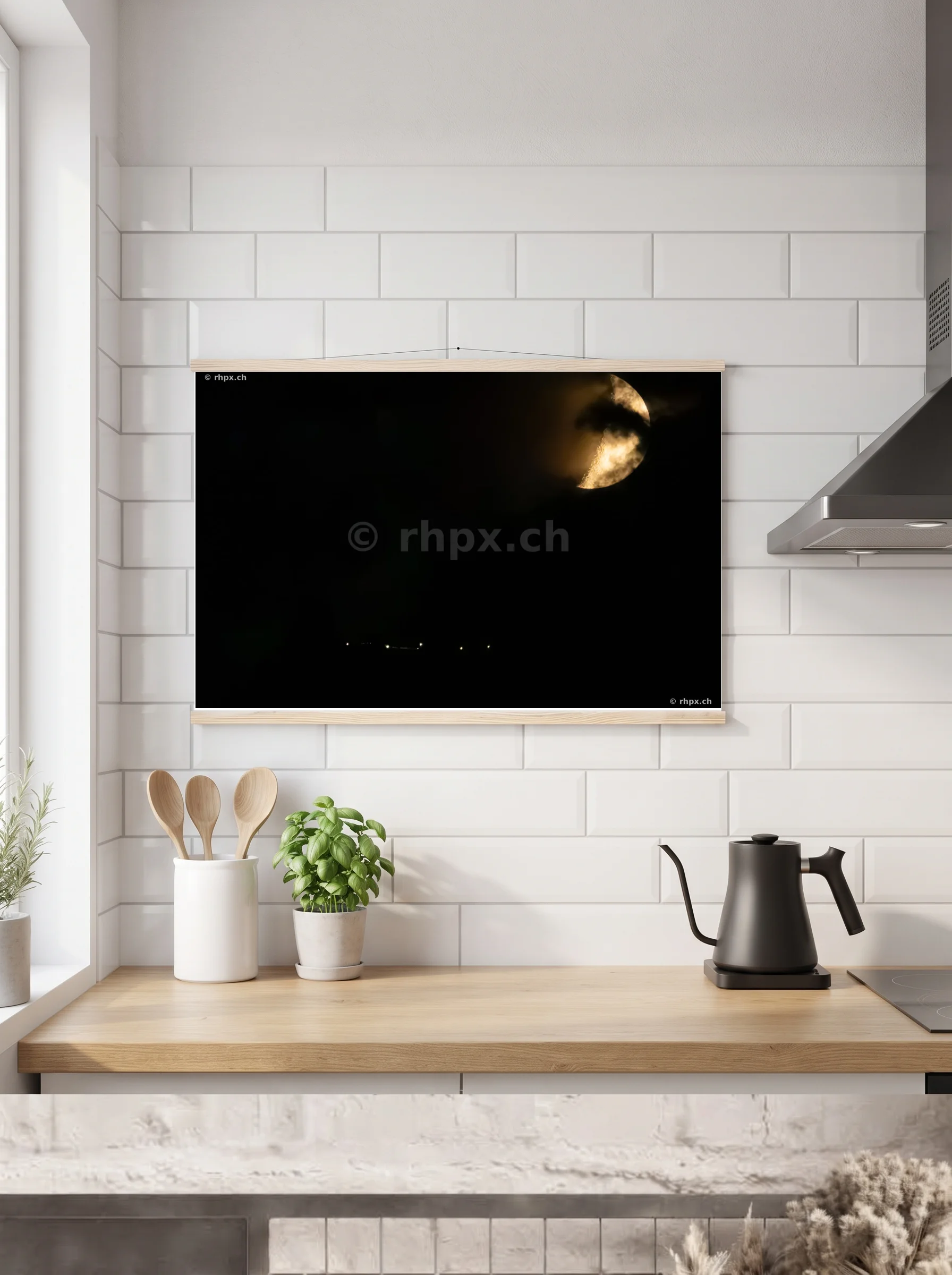 Premium-Poster mit Leisten horizontal