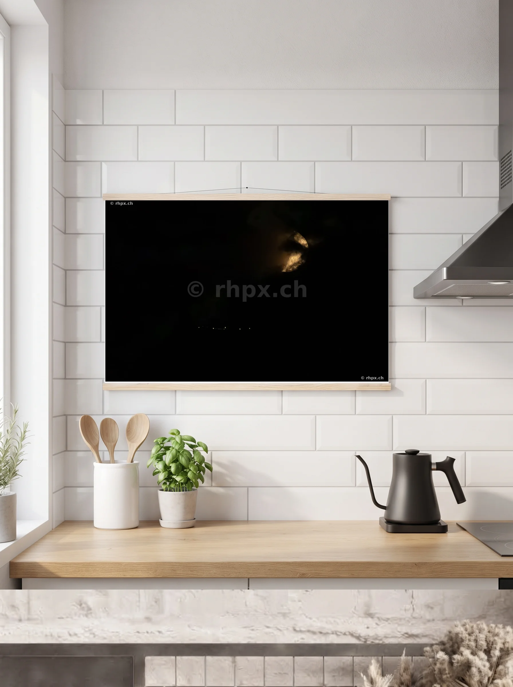 Premium-Poster mit Leisten horizontal