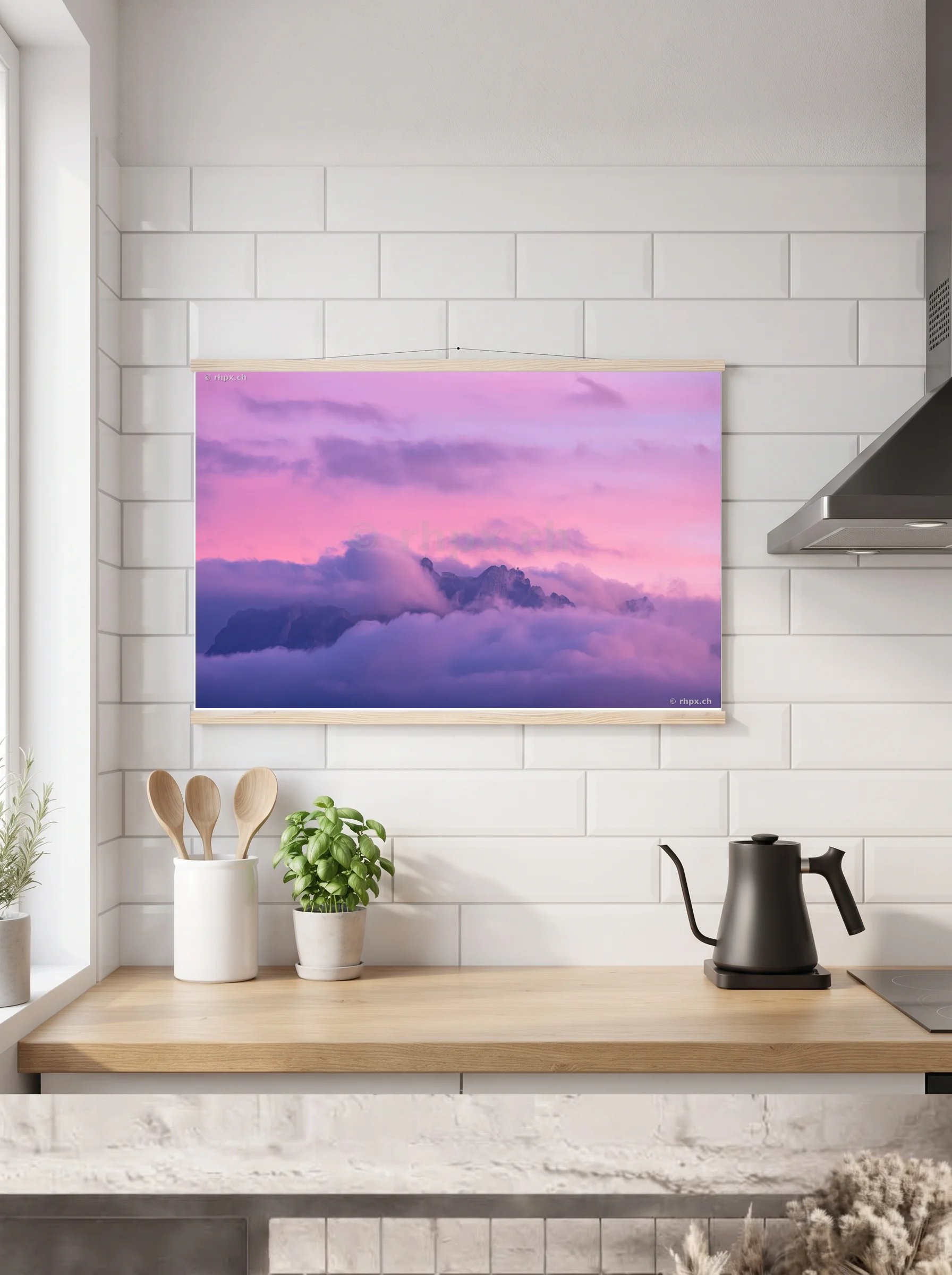 Premium-Poster mit Leisten horizontal