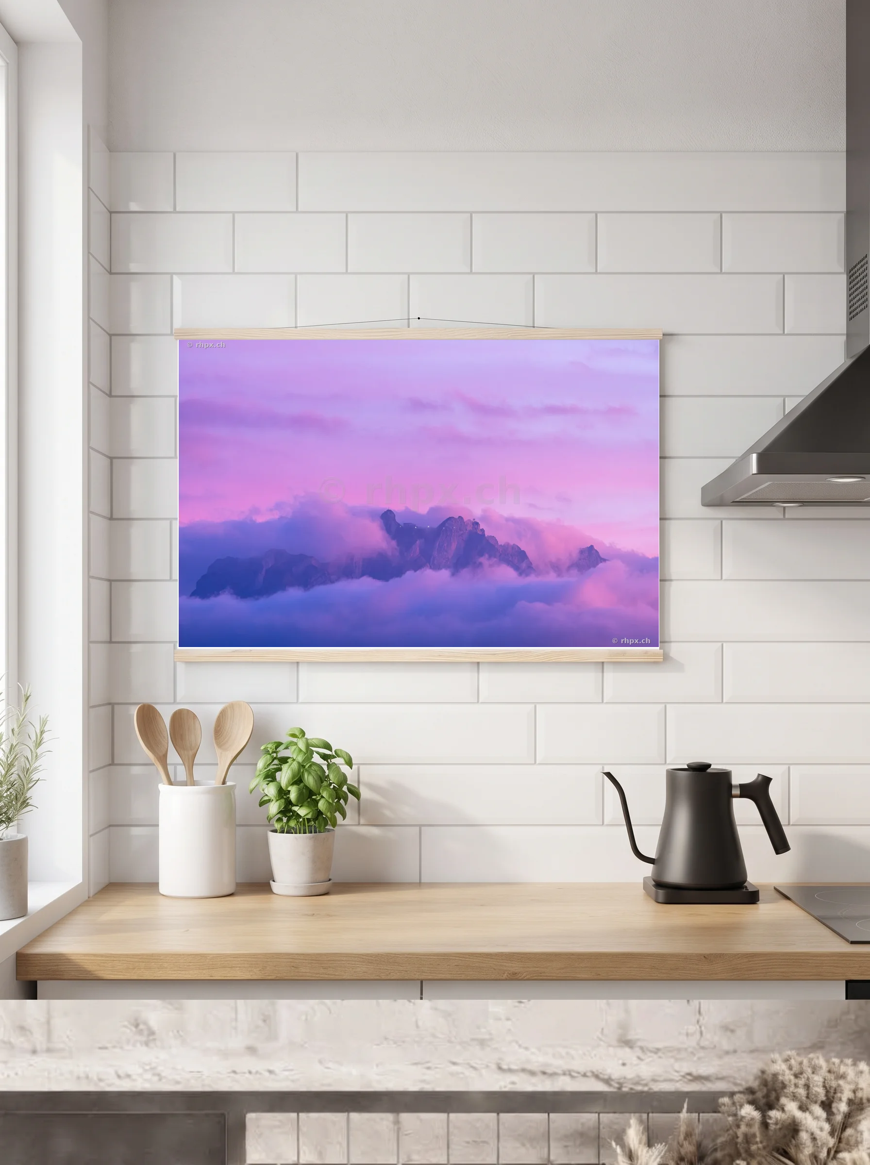Premium-Poster mit Leisten horizontal
