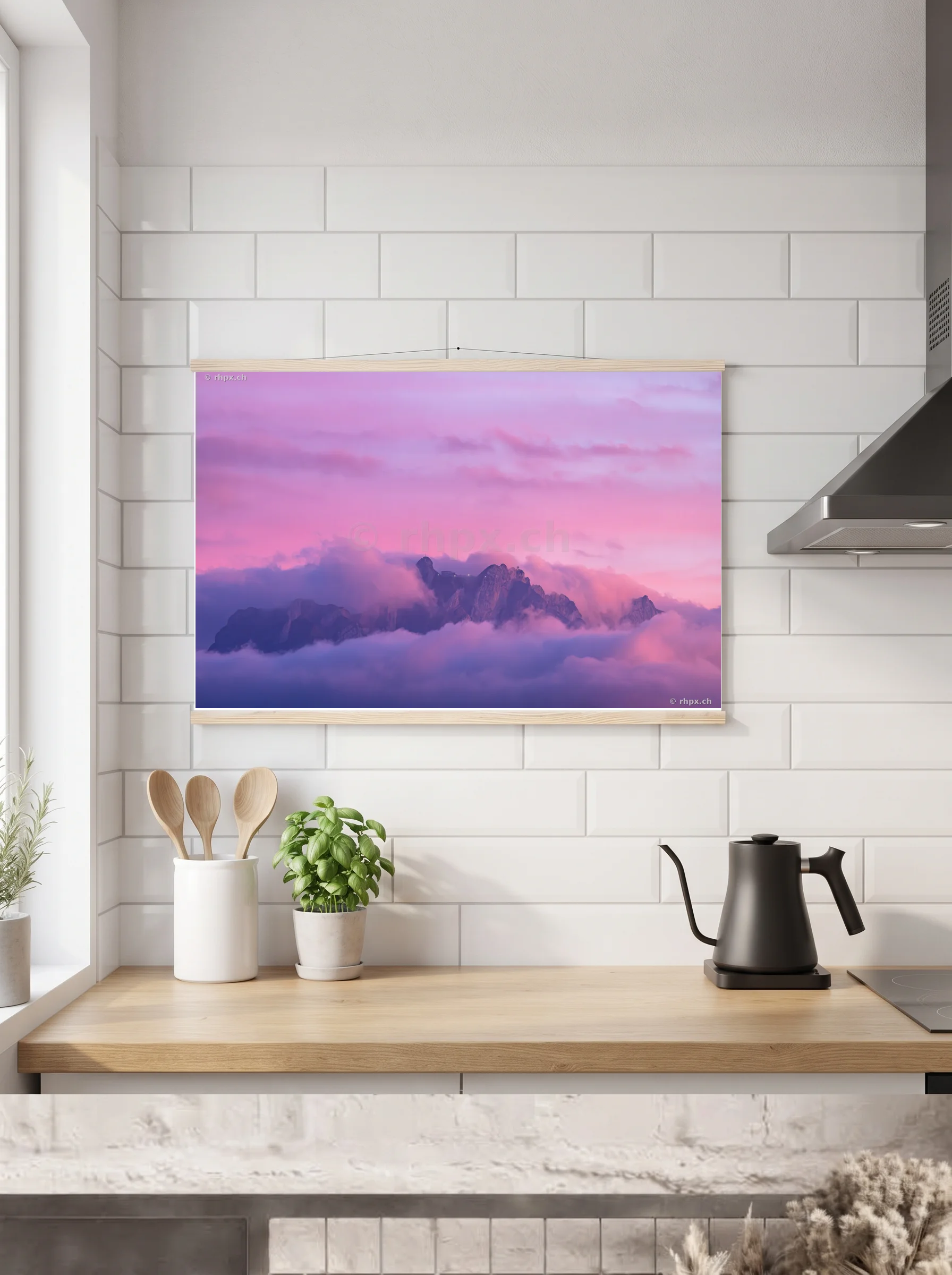 Premium-Poster mit Leisten horizontal