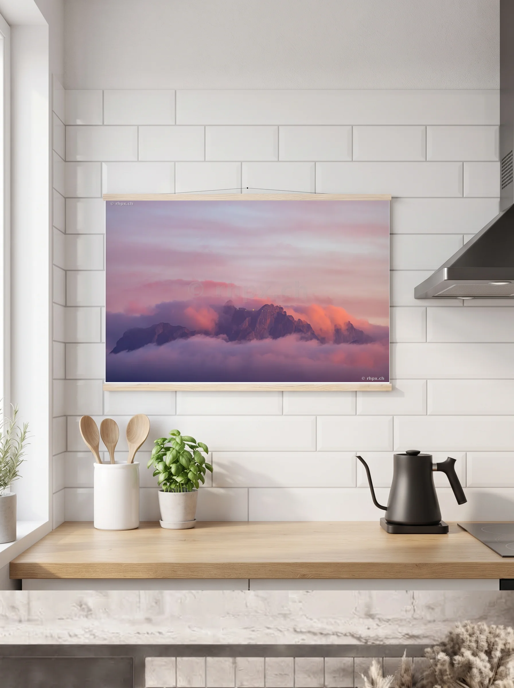 Premium-Poster mit Leisten horizontal