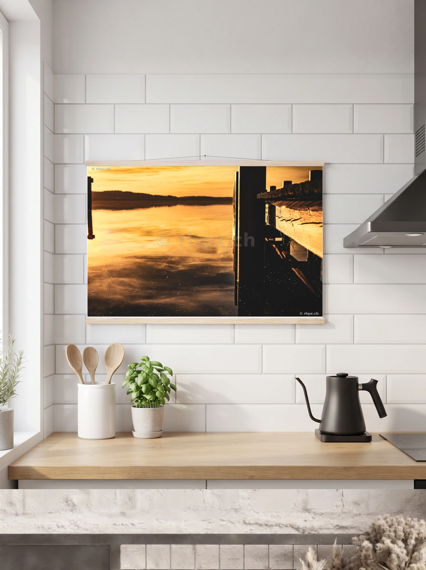 Premium-Poster mit Leisten horizontal