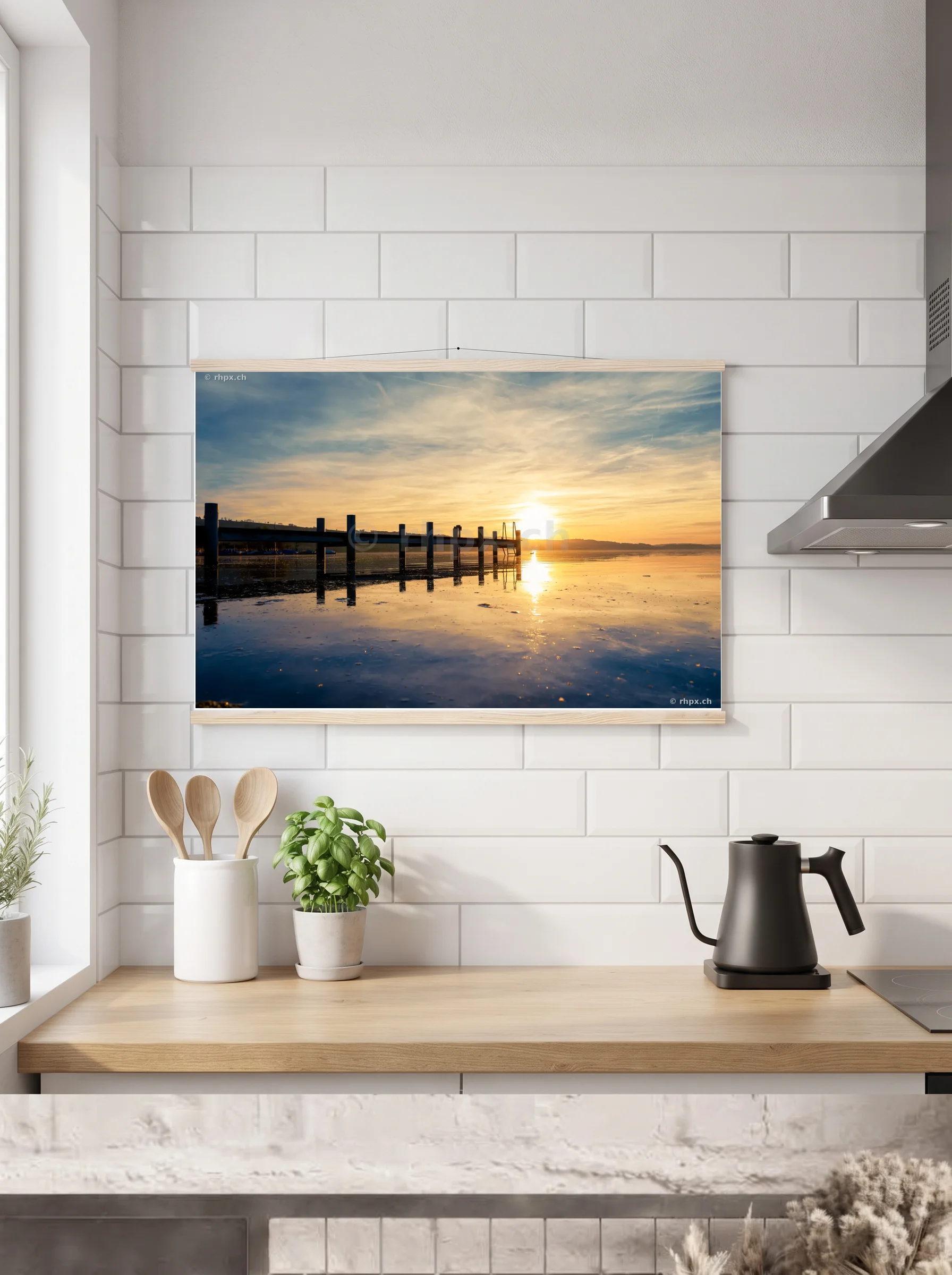 Premium-Poster mit Leisten horizontal