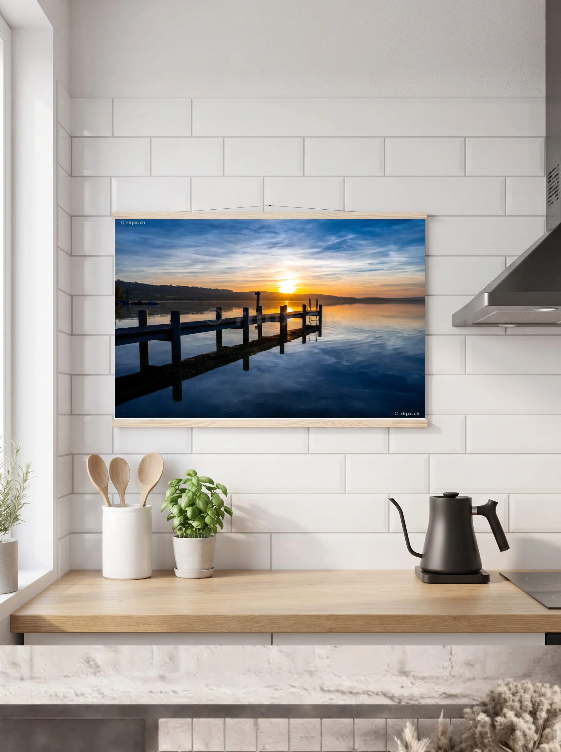 Premium-Poster mit Leisten horizontal