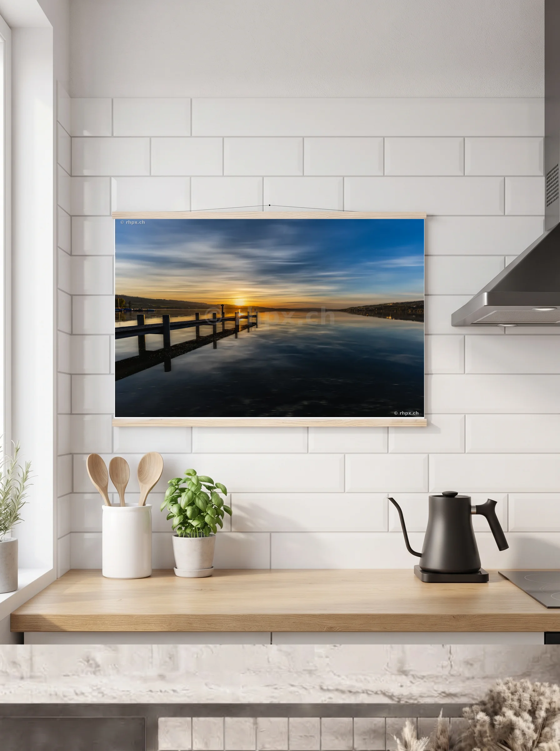 Premium-Poster mit Leisten horizontal