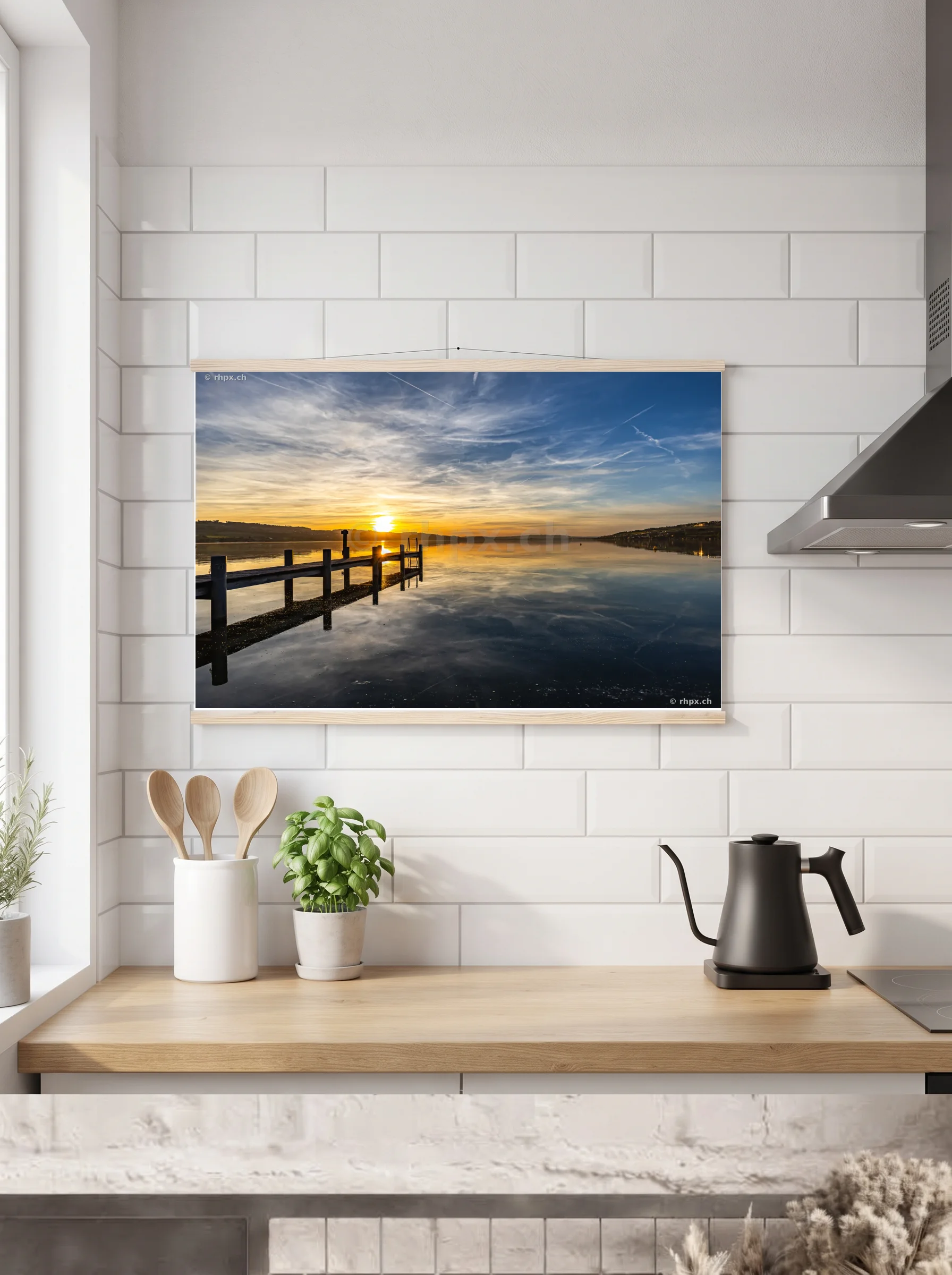 Premium-Poster mit Leisten horizontal