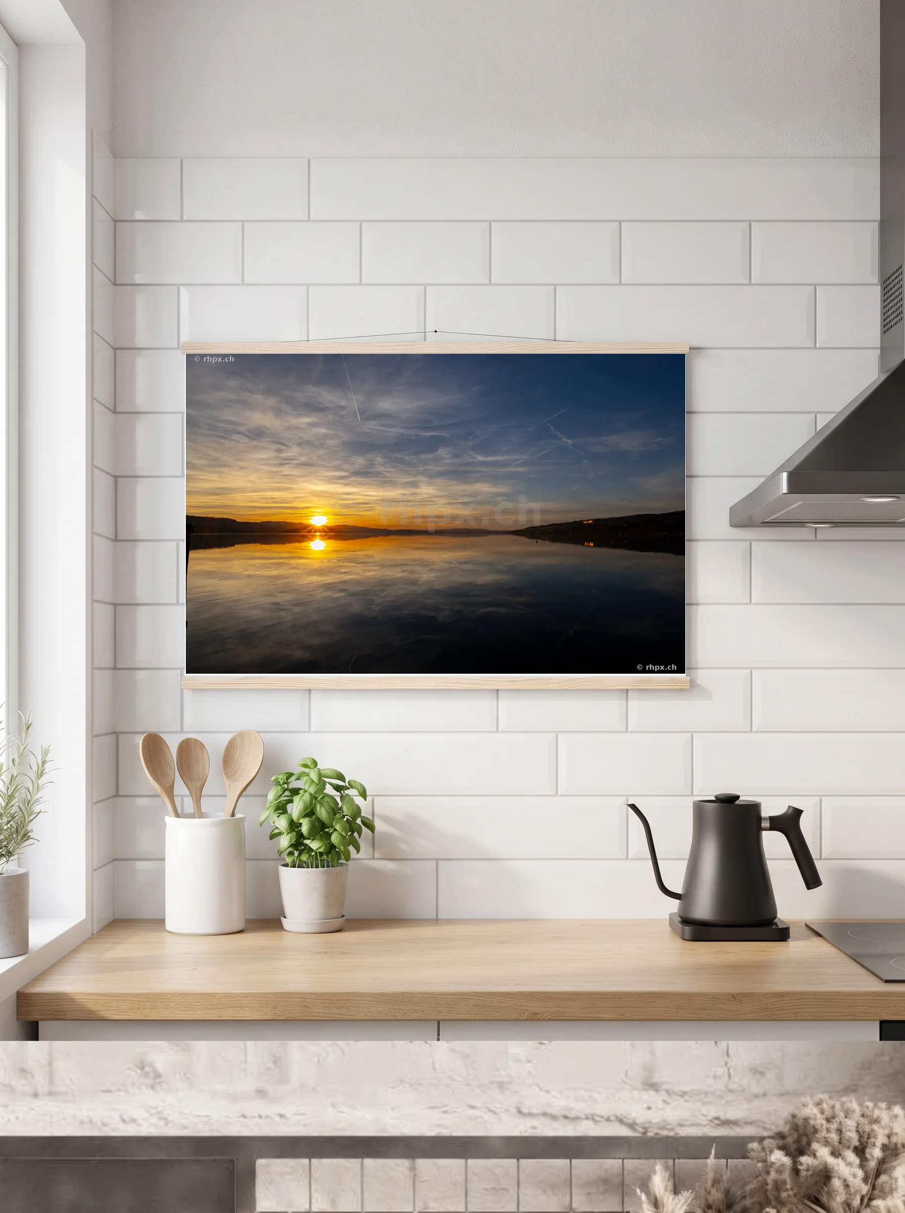 Premium-Poster mit Leisten horizontal