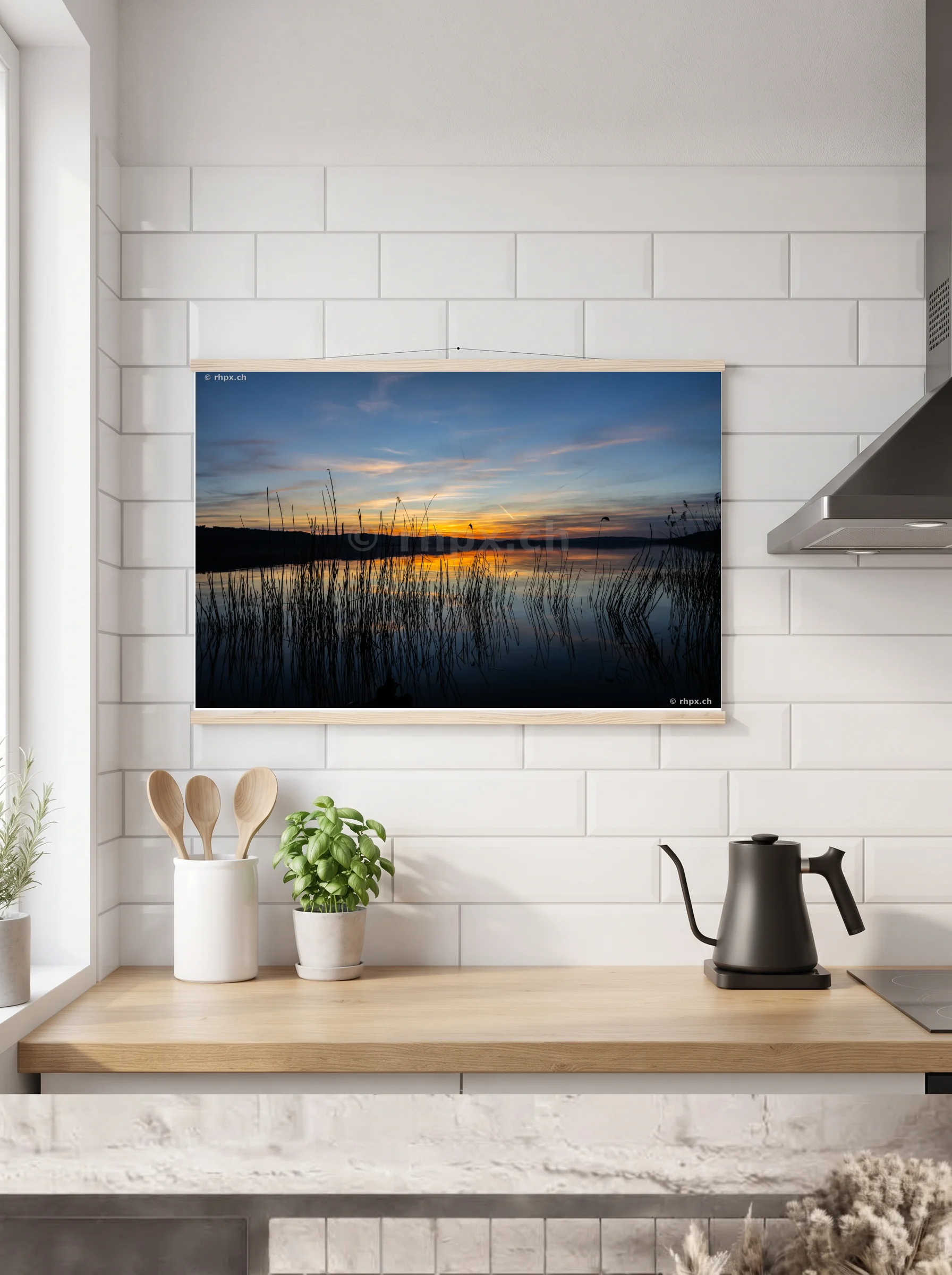 Premium-Poster mit Leisten horizontal