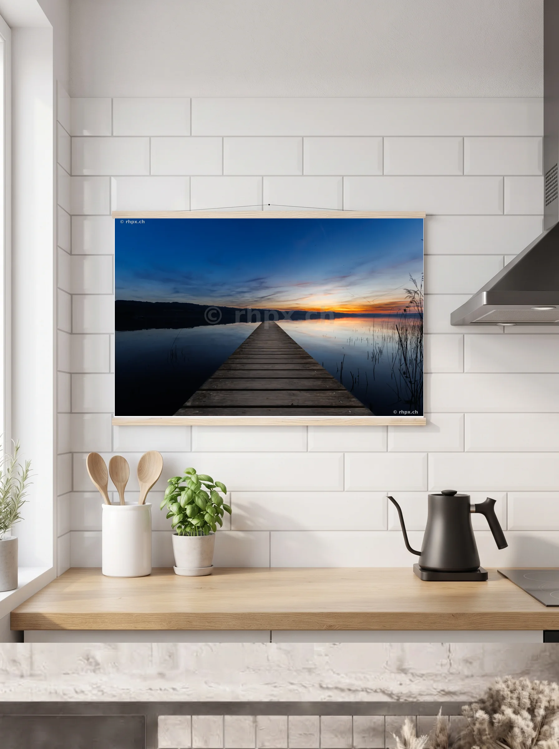 Premium-Poster mit Leisten horizontal