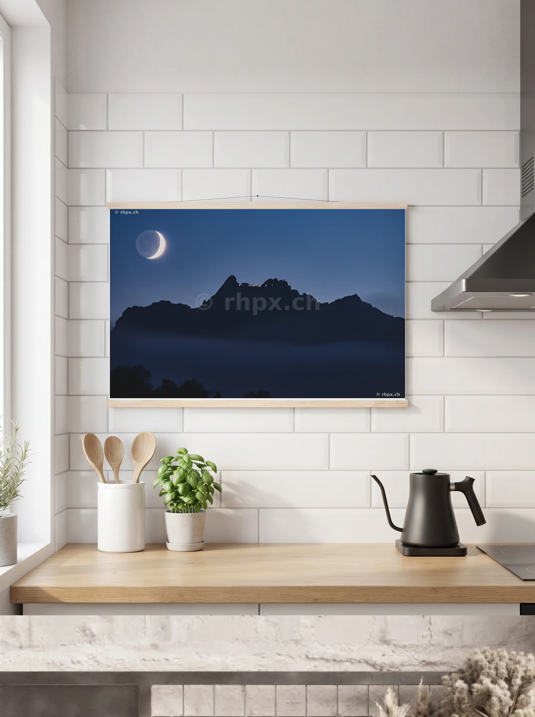 Premium-Poster mit Leisten horizontal