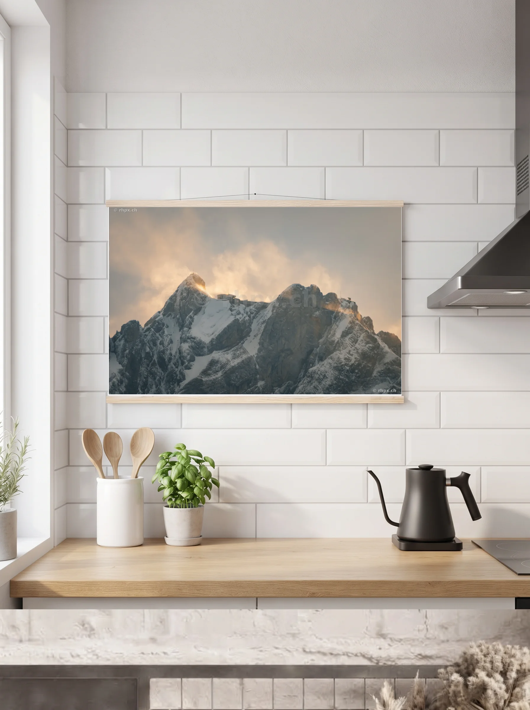 Premium-Poster mit Leisten horizontal