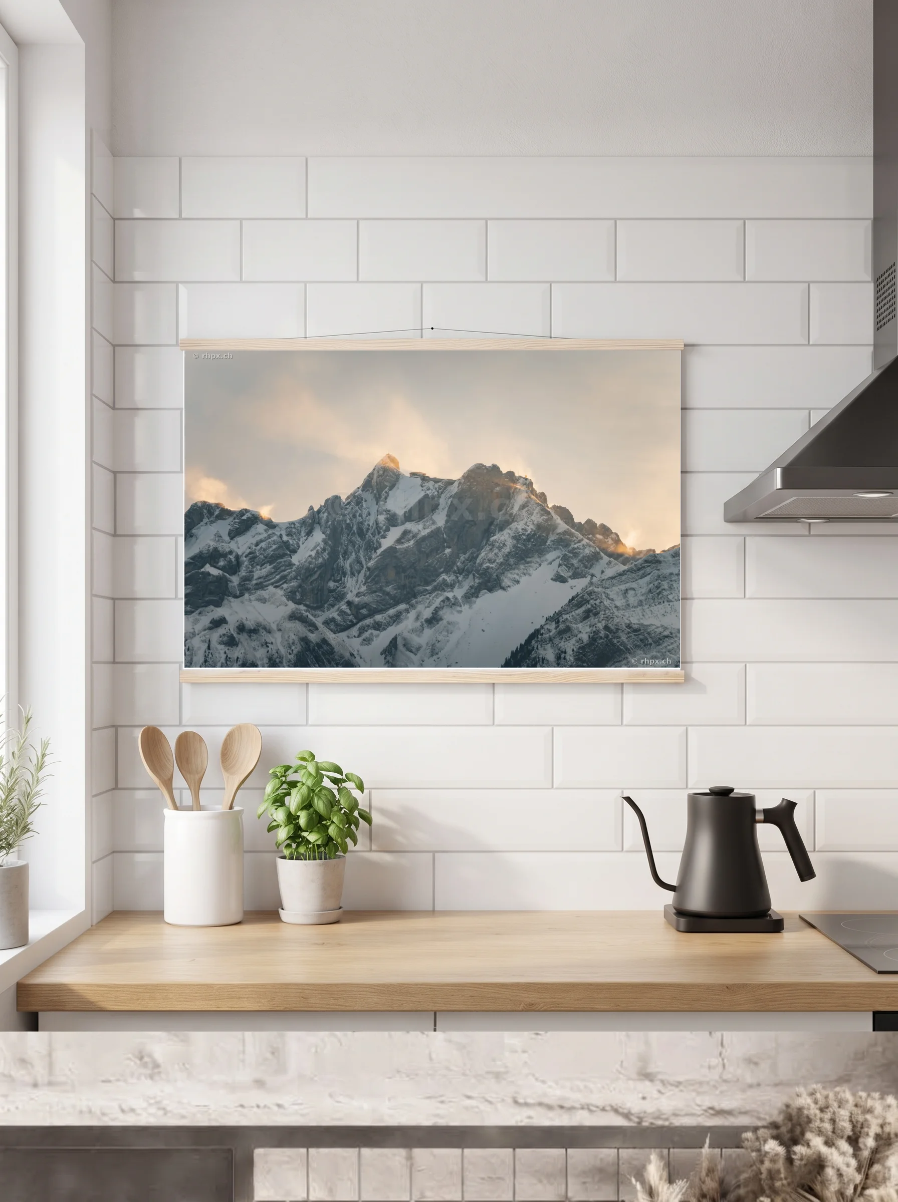Premium-Poster mit Leisten horizontal