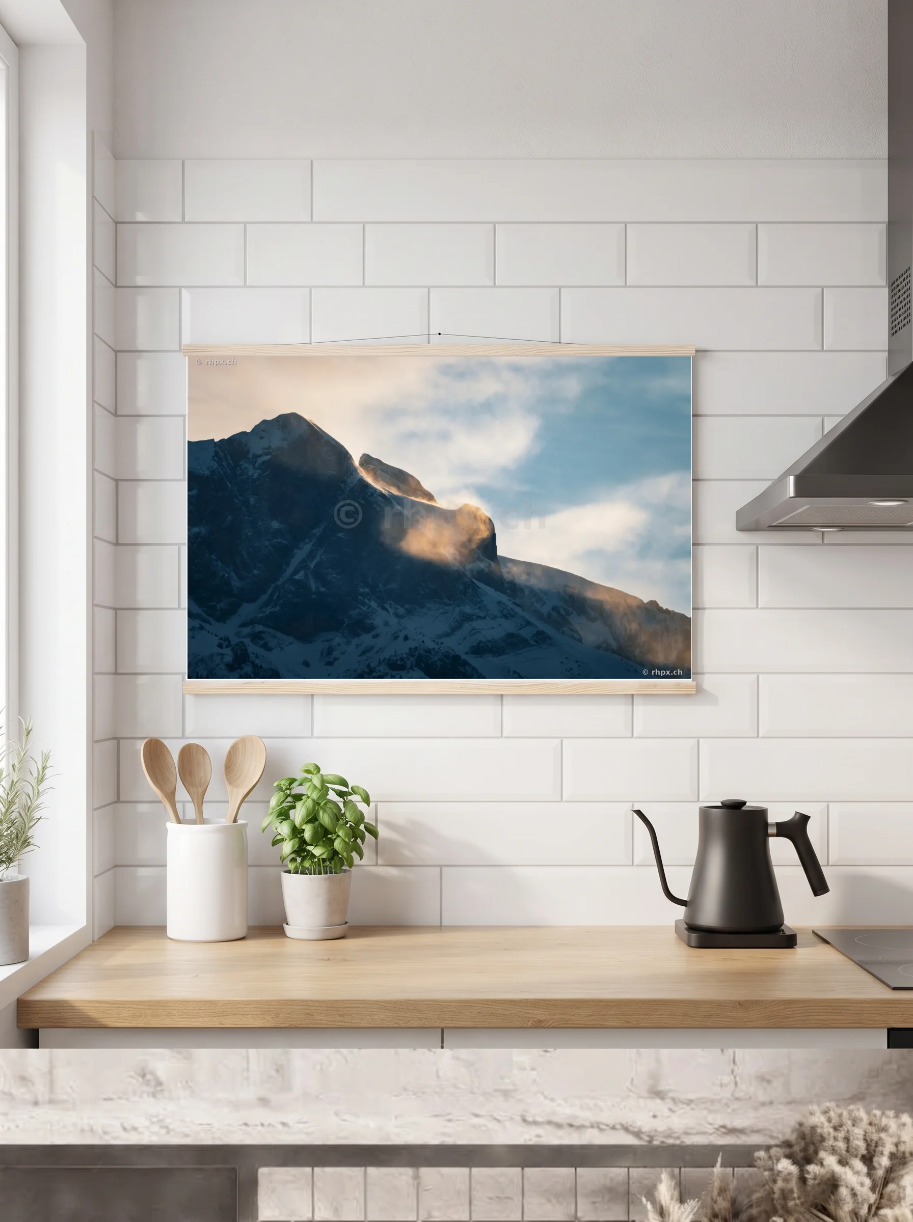 Premium-Poster mit Leisten horizontal