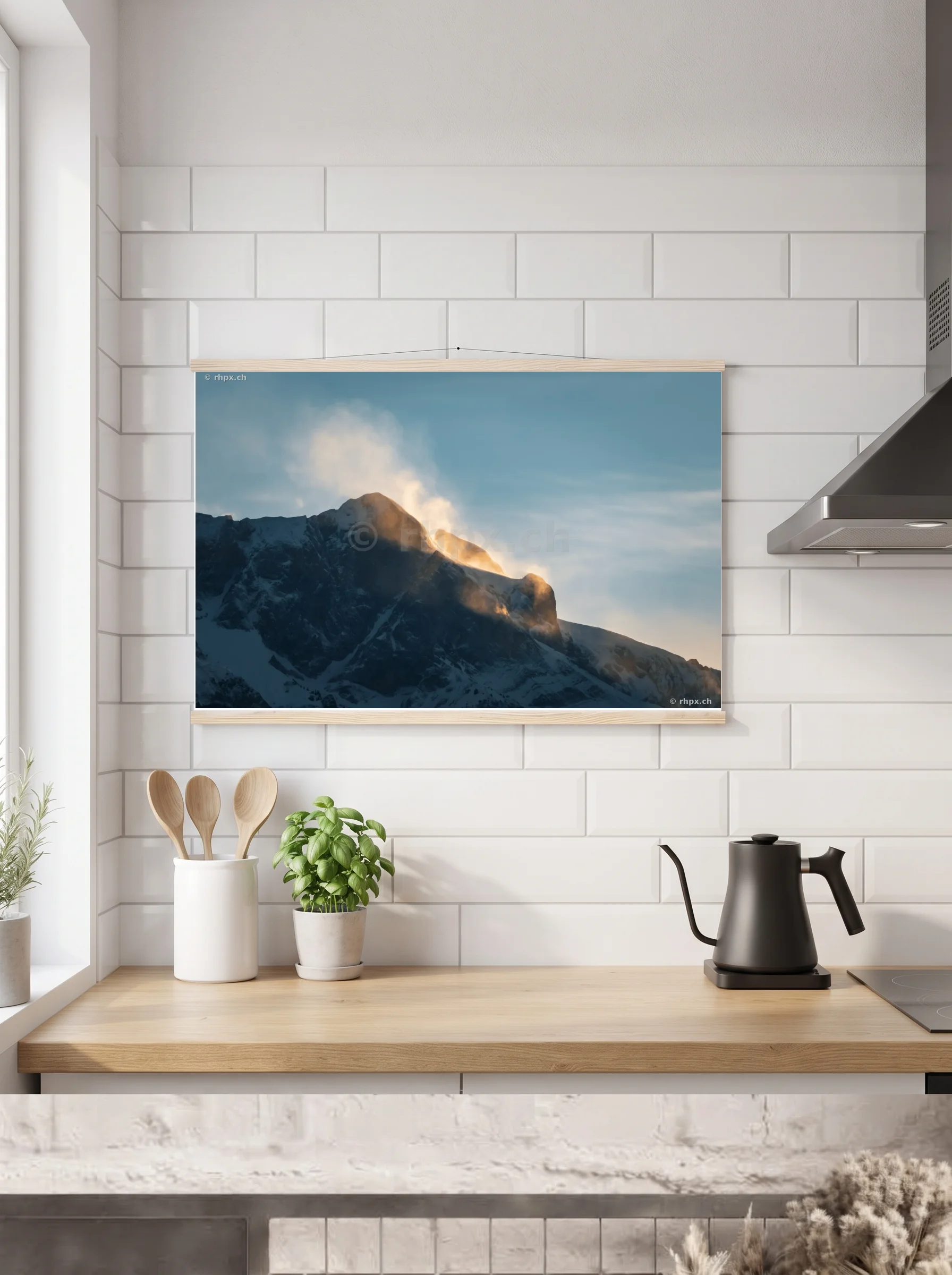 Premium-Poster mit Leisten horizontal