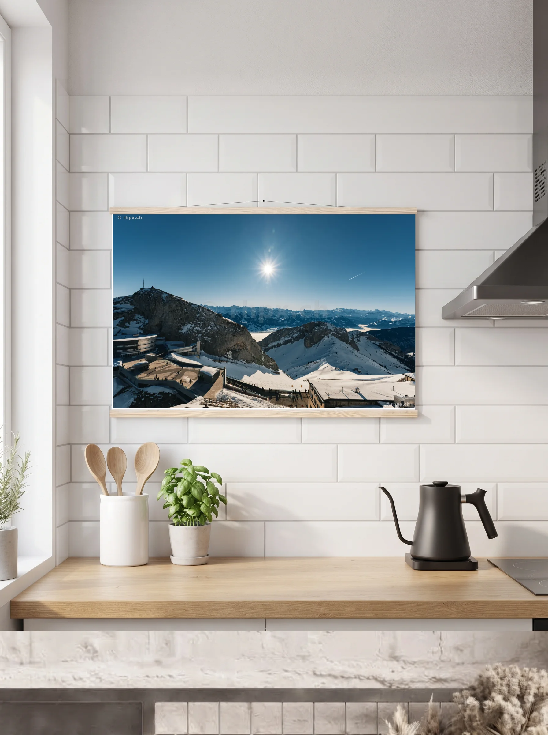 Premium-Poster mit Leisten horizontal
