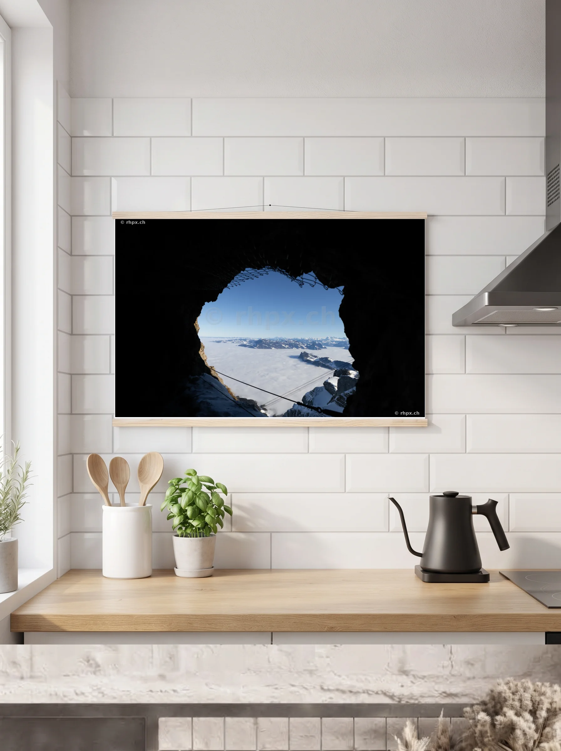 Premium-Poster mit Leisten horizontal