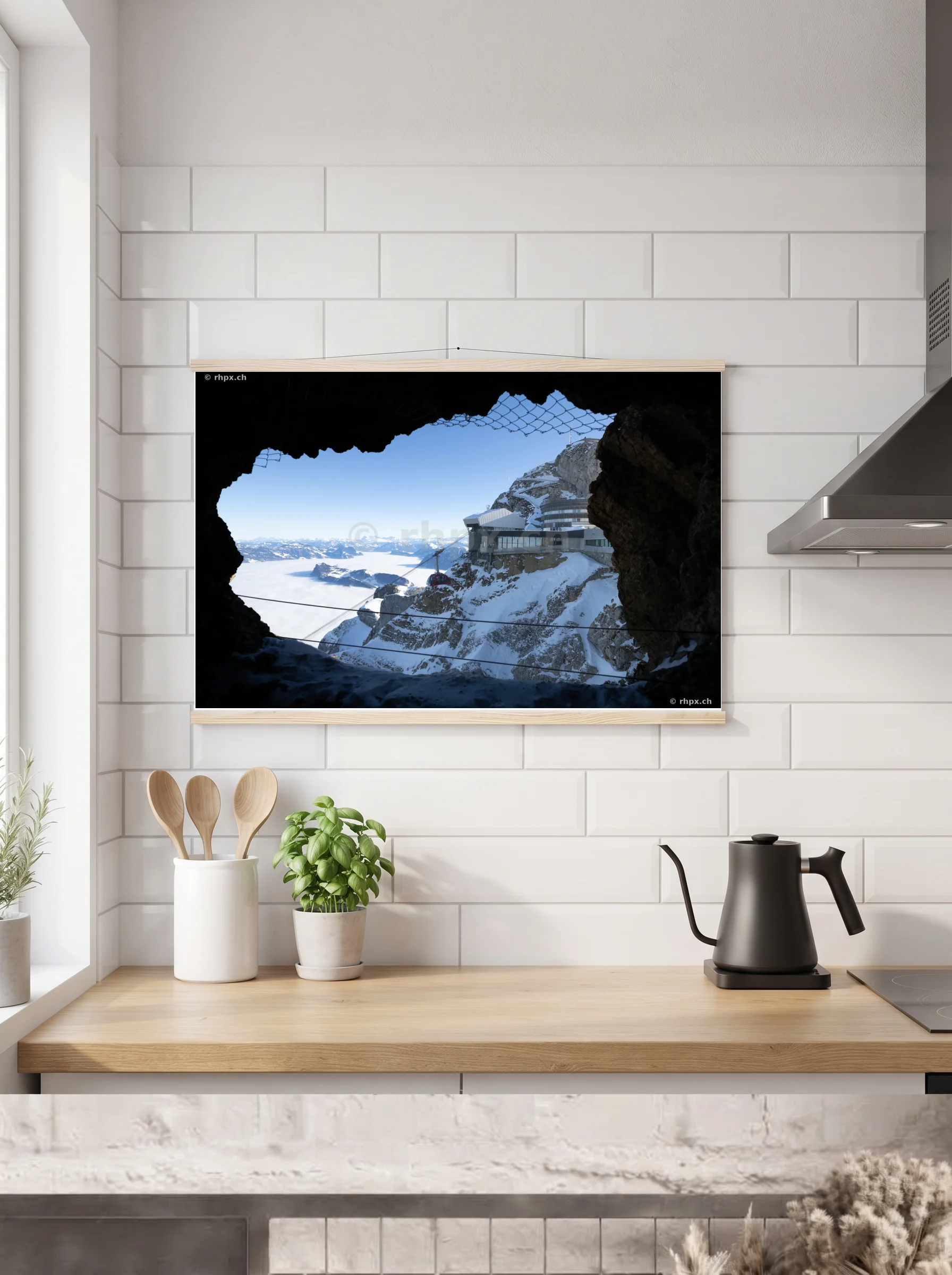 Premium-Poster mit Leisten horizontal