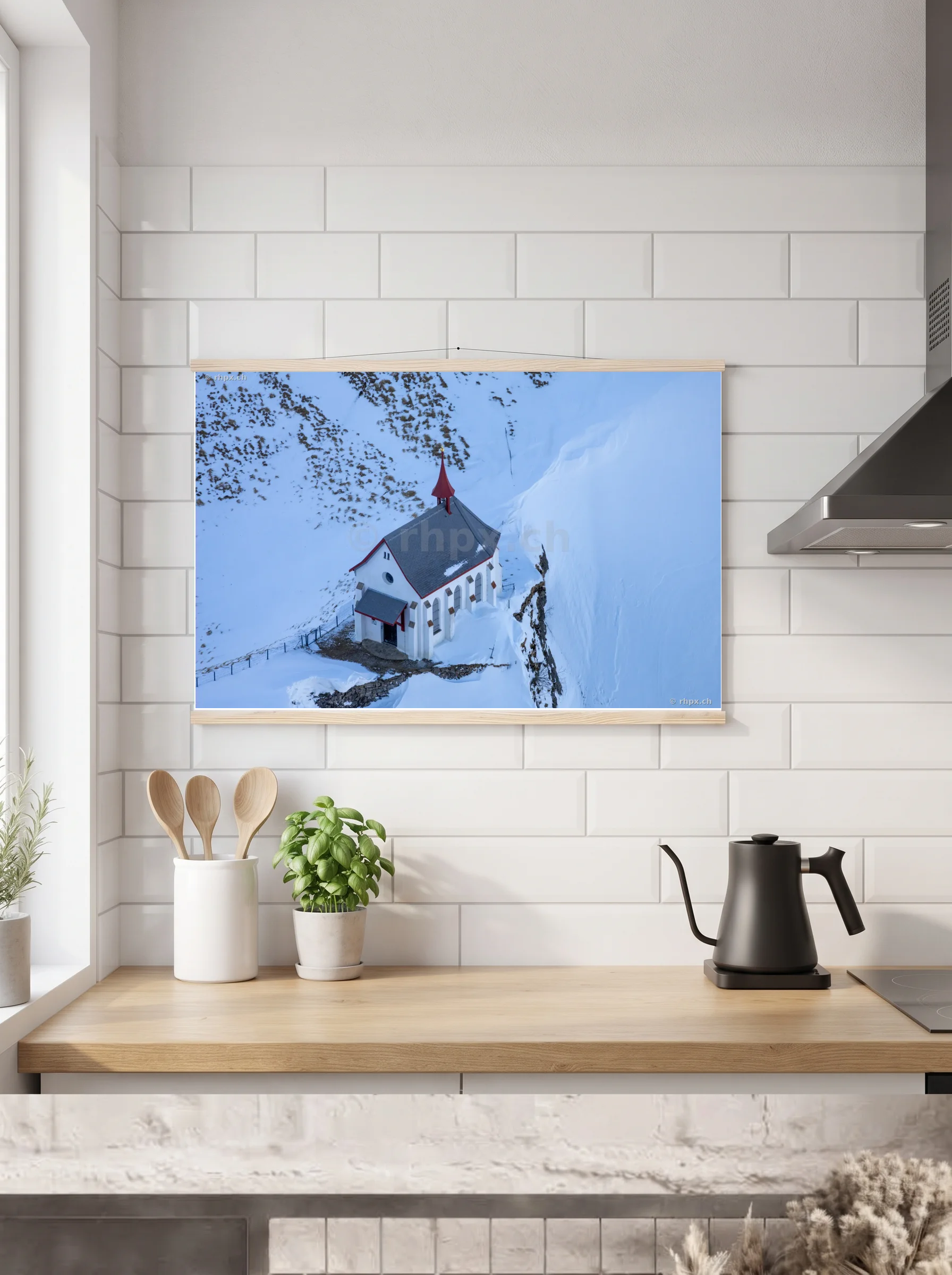 Premium-Poster mit Leisten horizontal