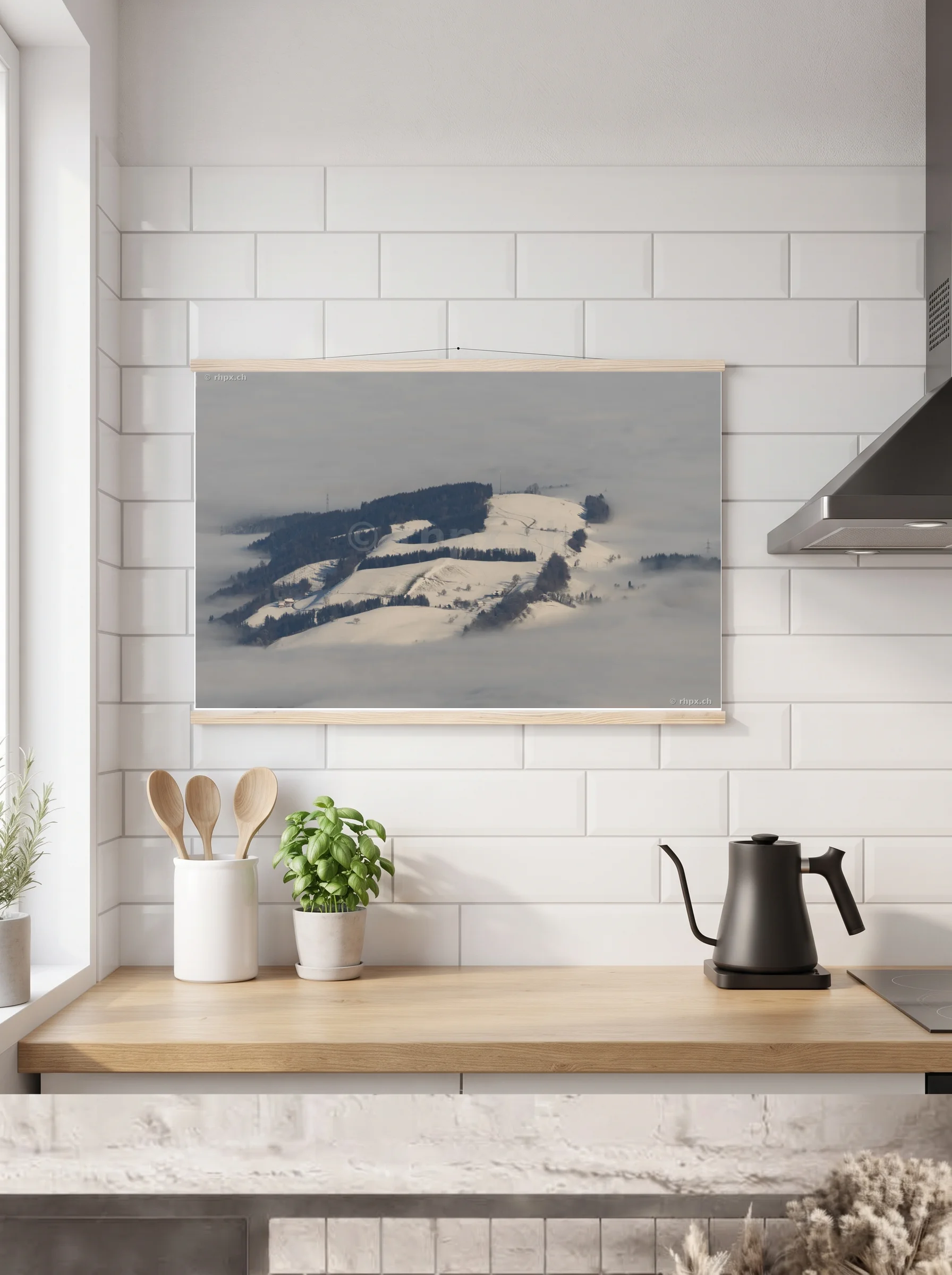 Premium-Poster mit Leisten horizontal
