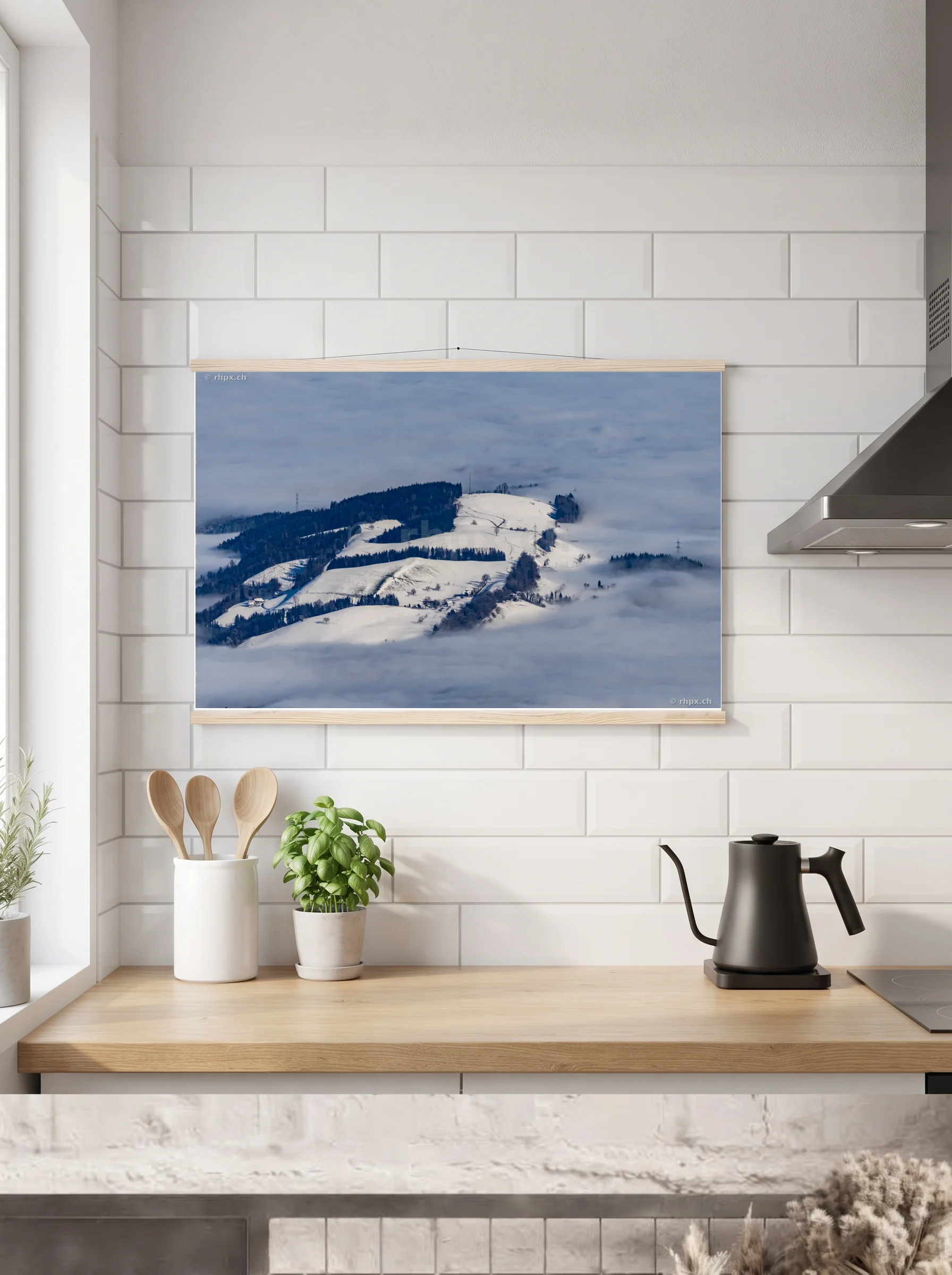 Premium-Poster mit Leisten horizontal