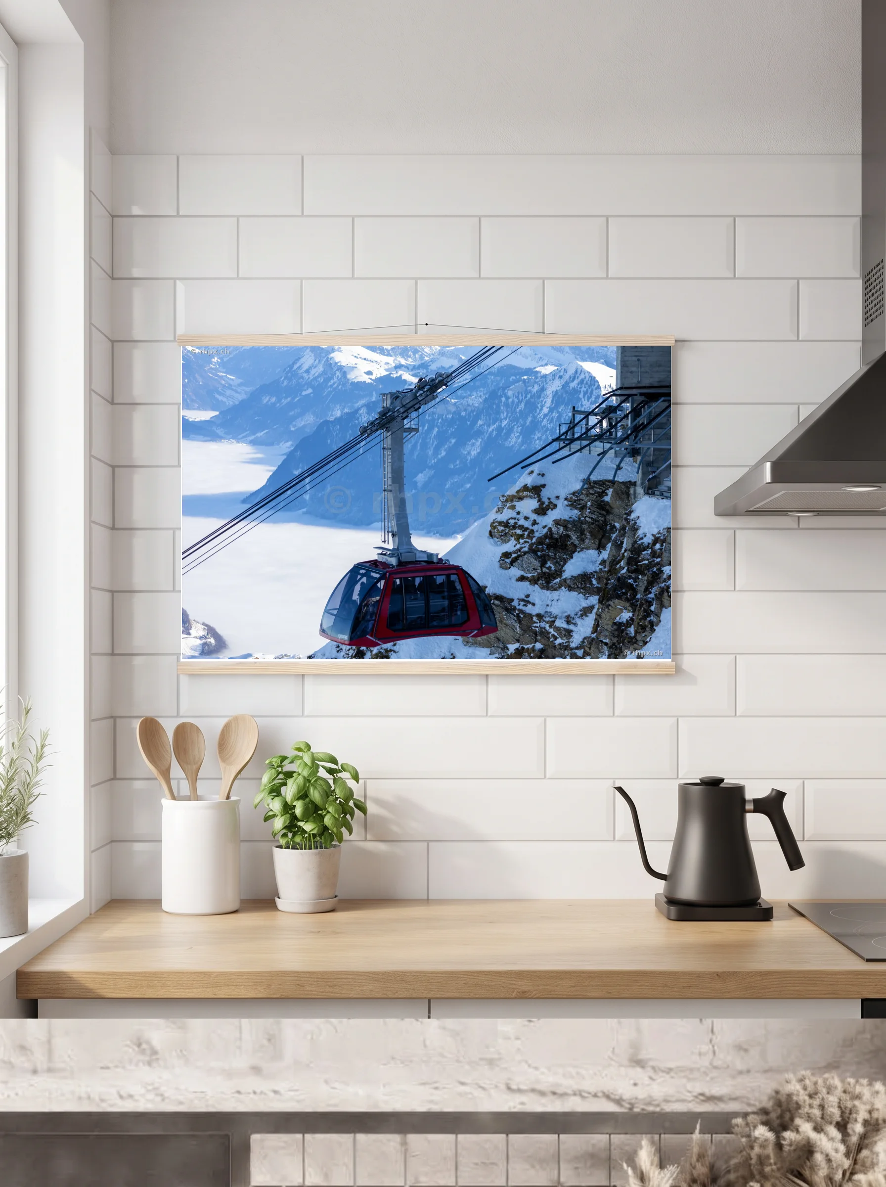 Premium-Poster mit Leisten horizontal
