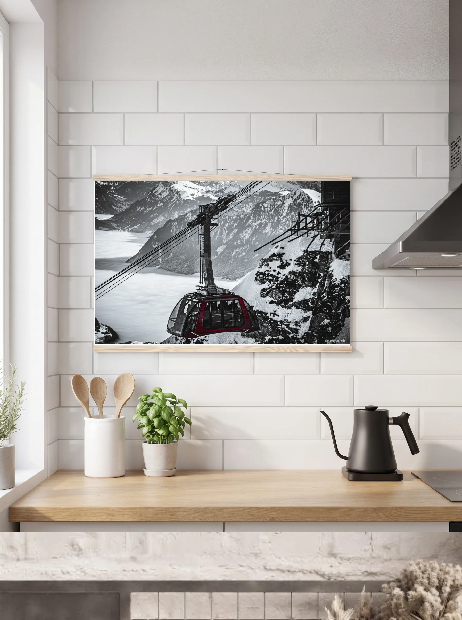 Premium-Poster mit Leisten horizontal