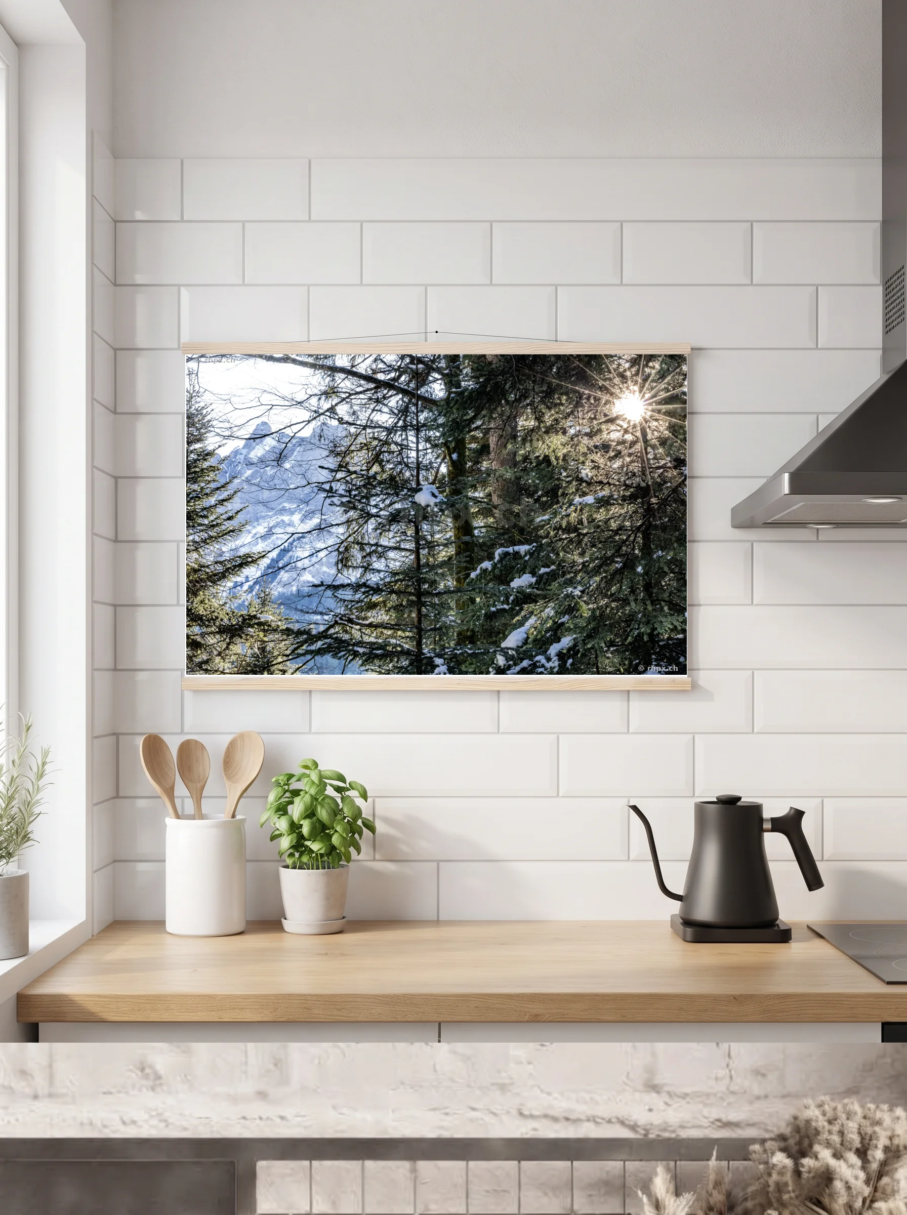 Premium-Poster mit Leisten horizontal