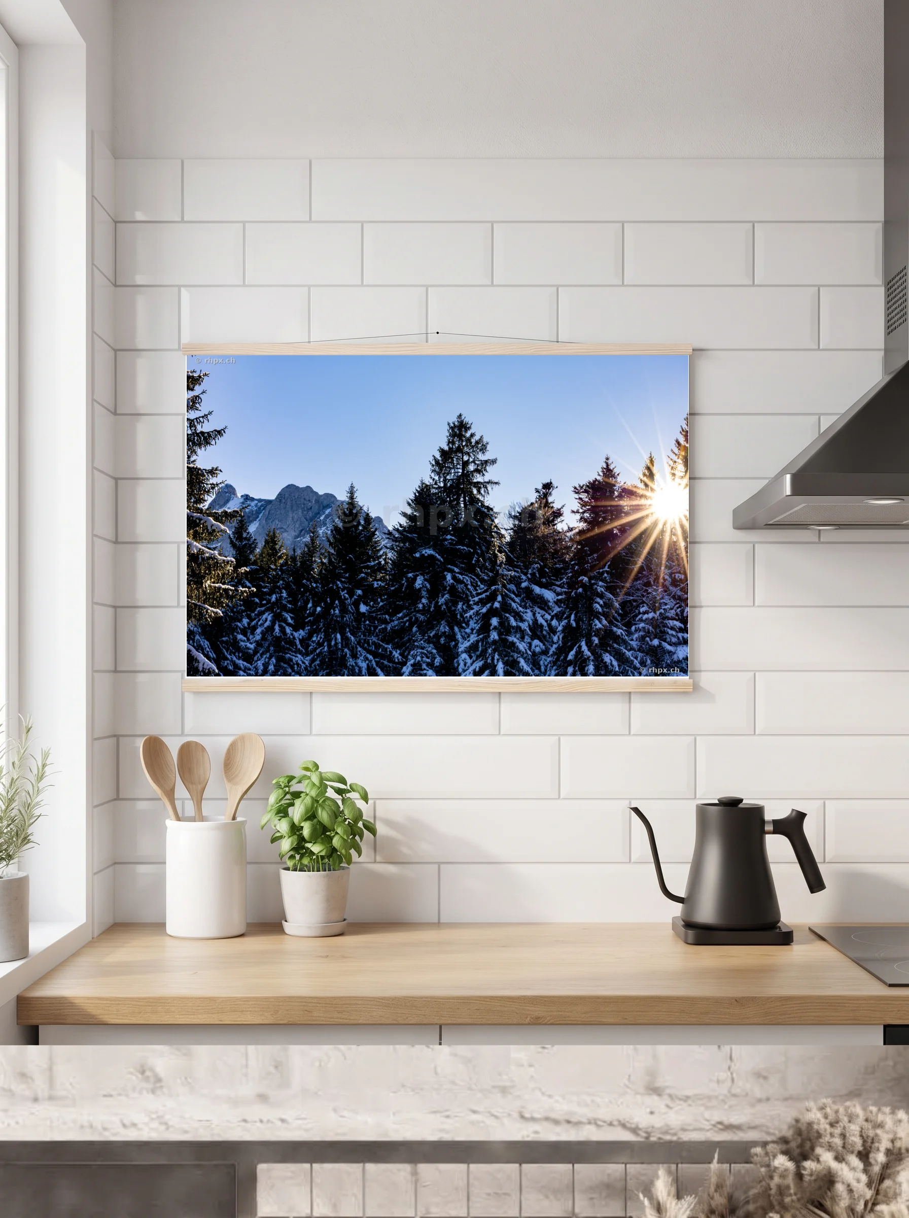 Premium-Poster mit Leisten horizontal