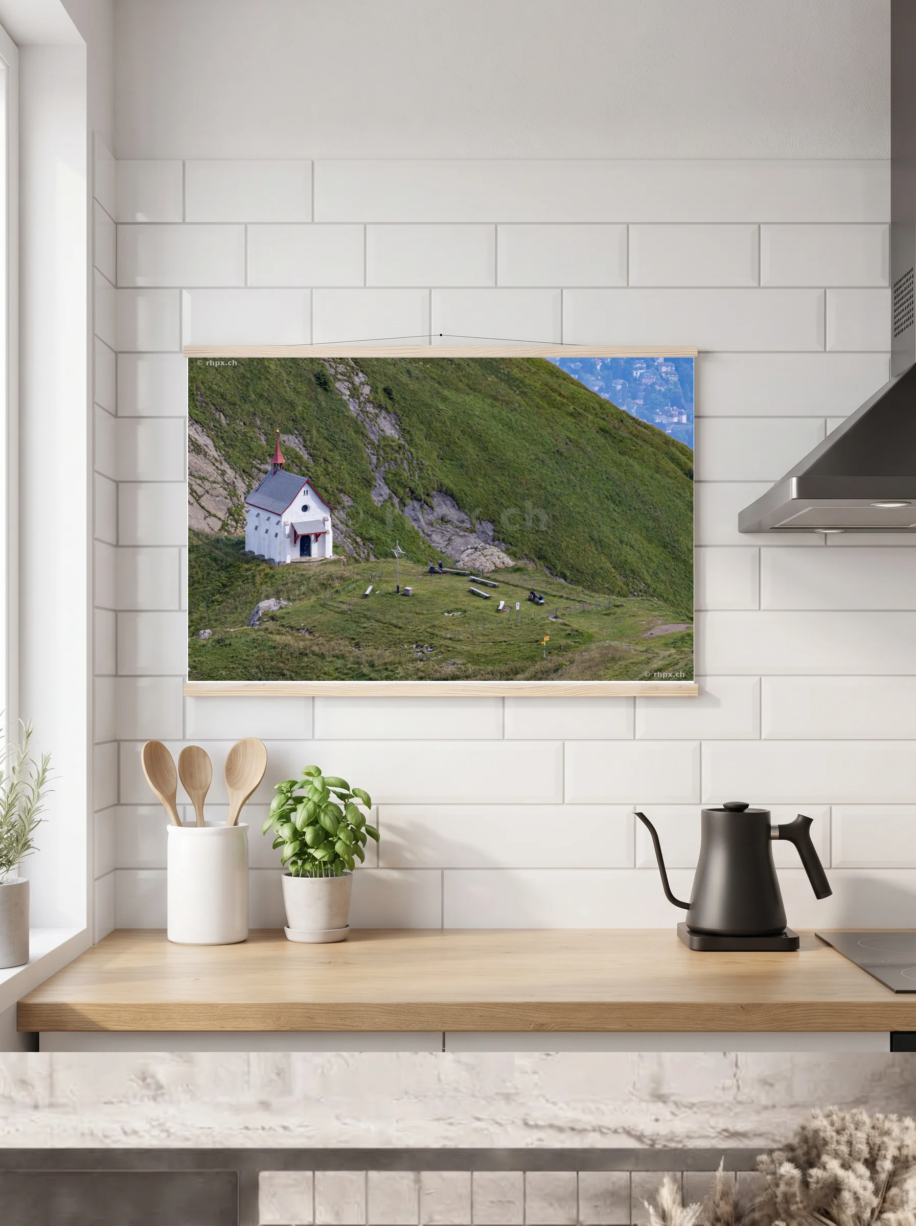 Premium-Poster mit Leisten horizontal