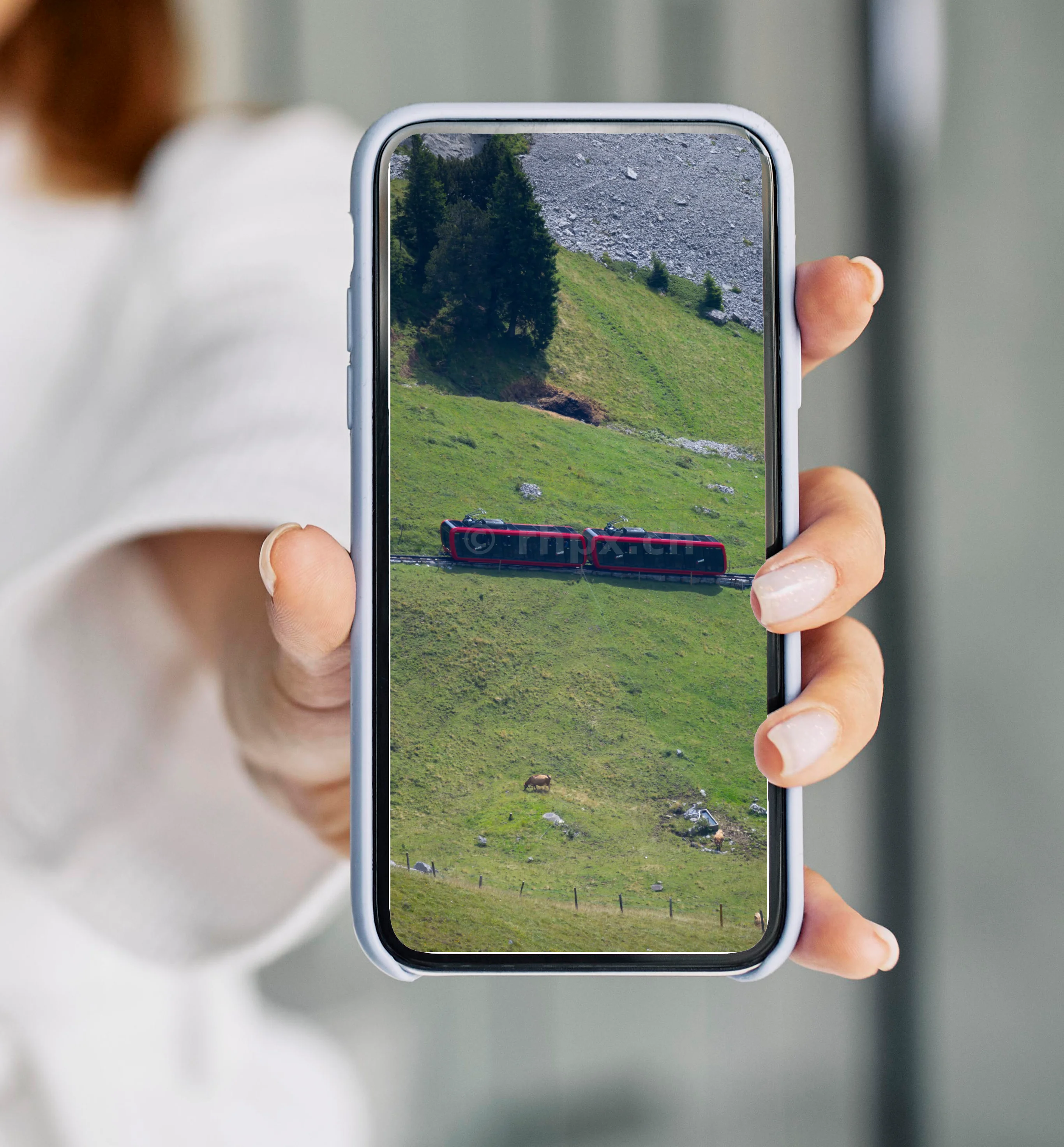 Cogwheel railway ascending Mount Pilatus