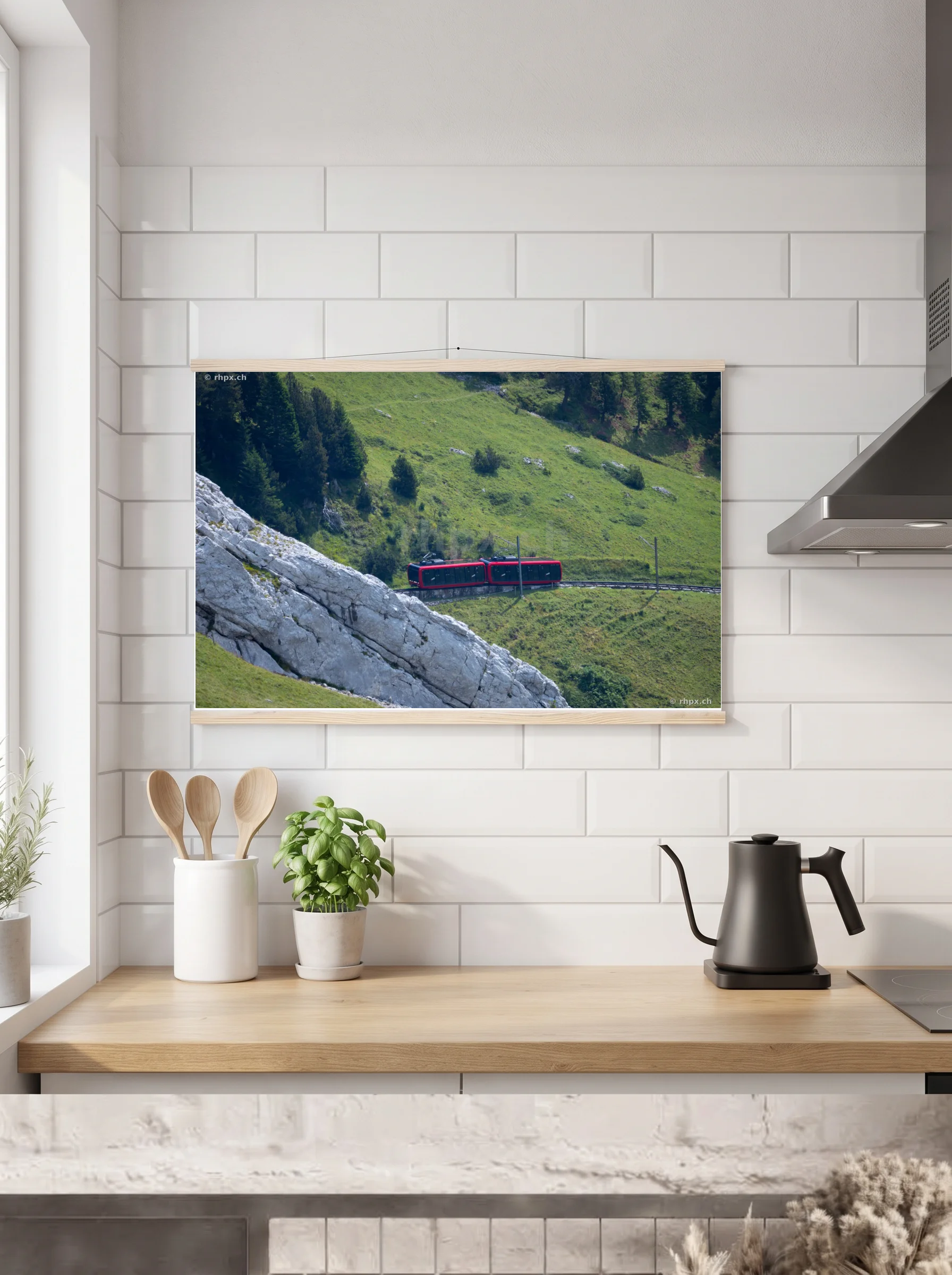 Premium-Poster mit Leisten horizontal