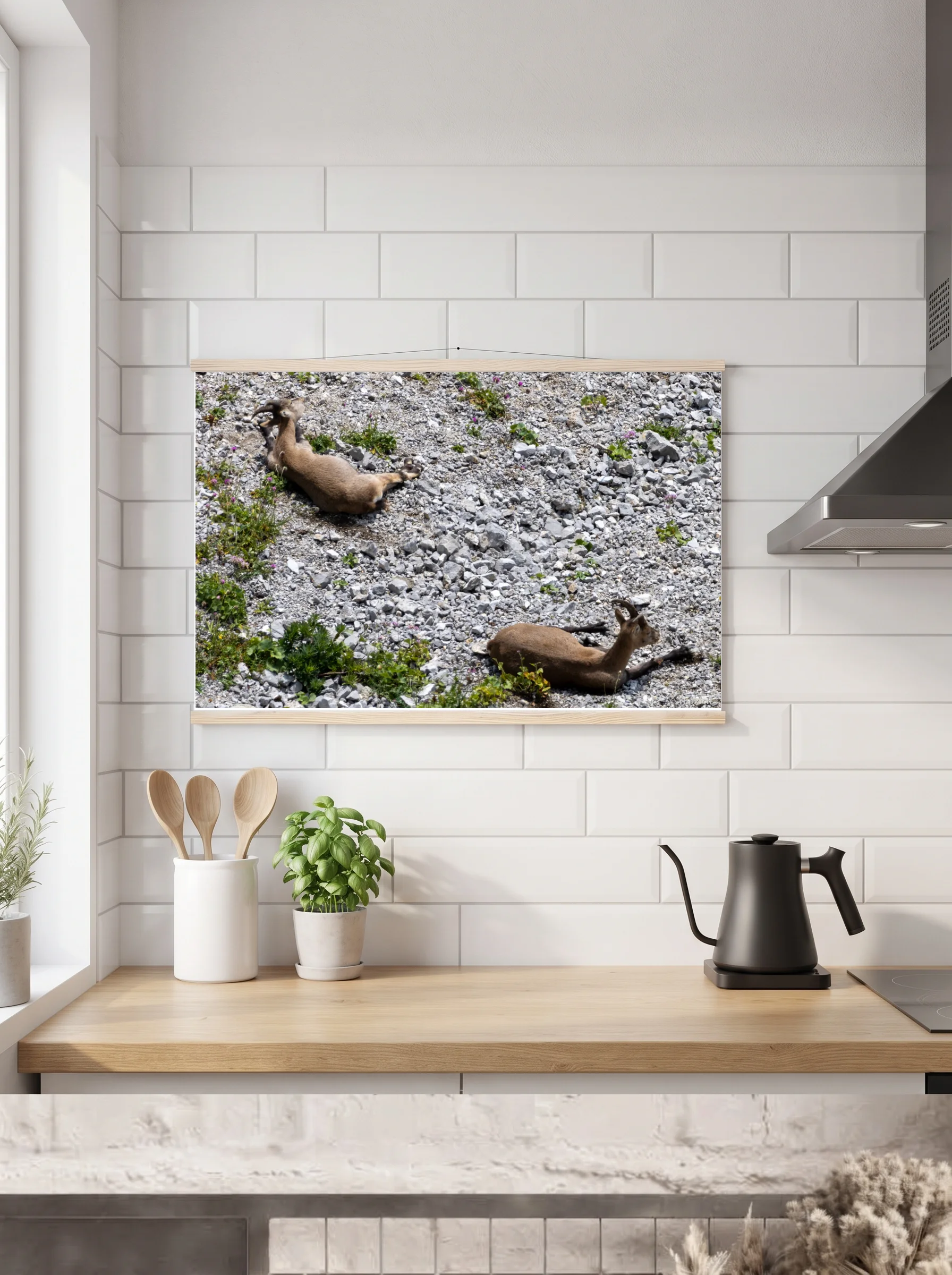 Premium-Poster mit Leisten horizontal
