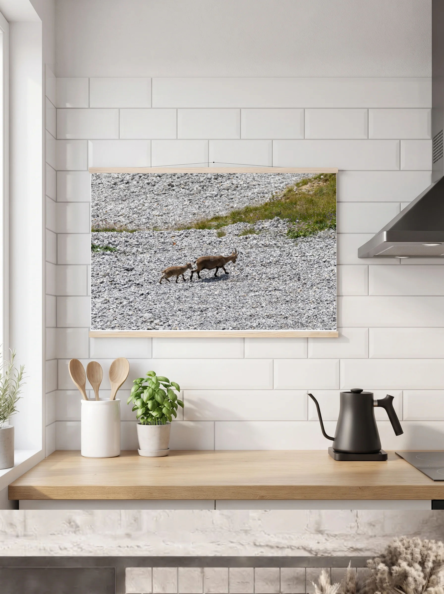 Premium-Poster mit Leisten horizontal