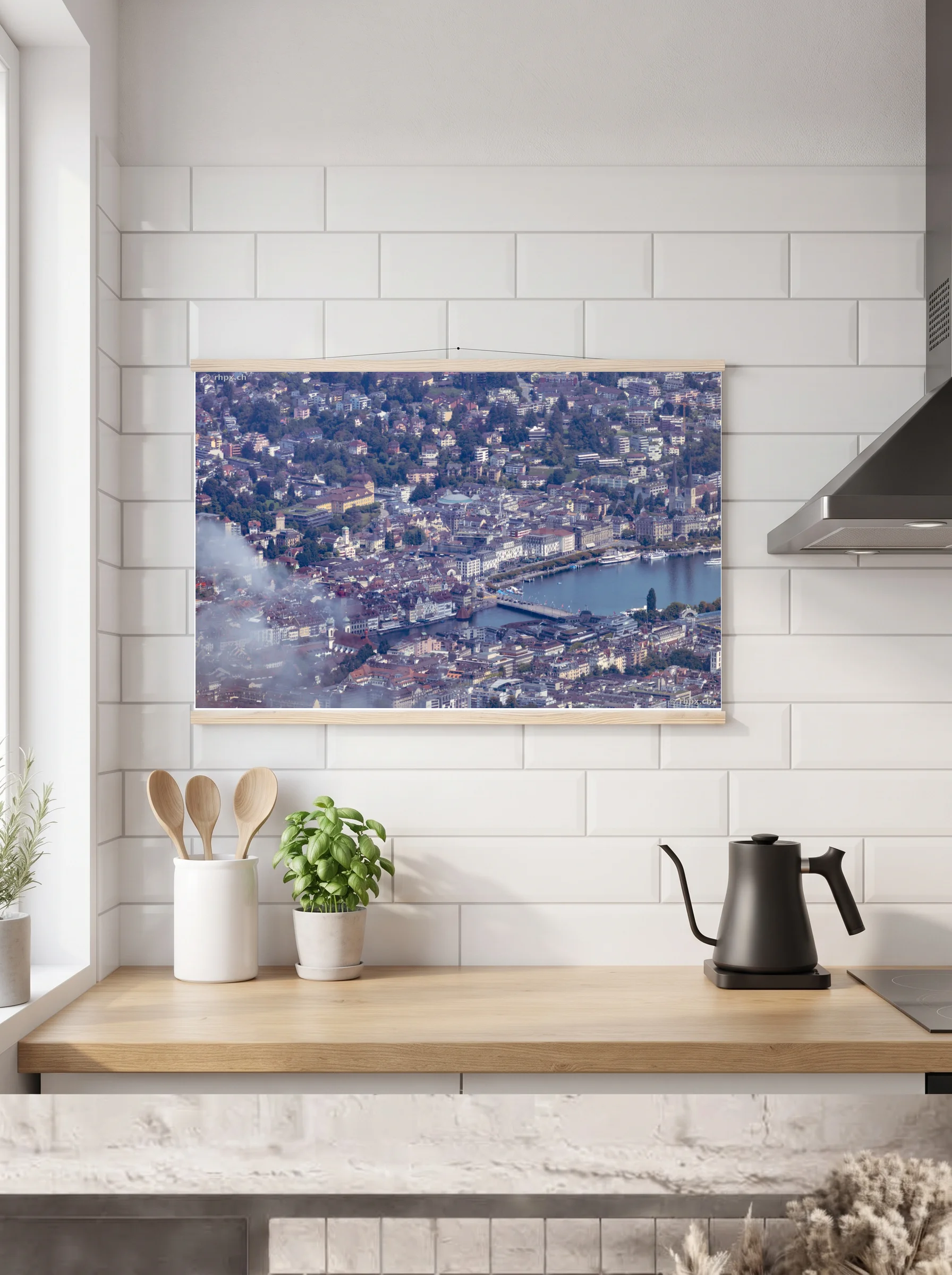 Premium-Poster mit Leisten horizontal
